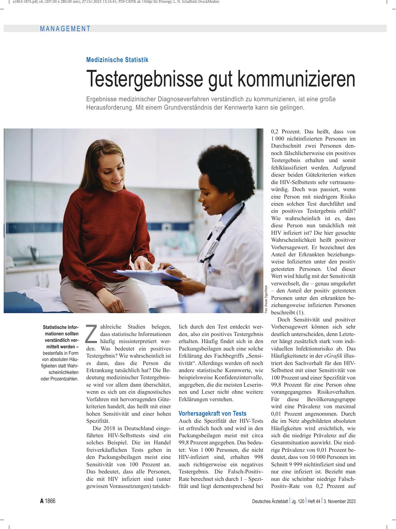 Vorschauseite 1: Medizinische Statistik: Testergebnisse gut kommunizieren