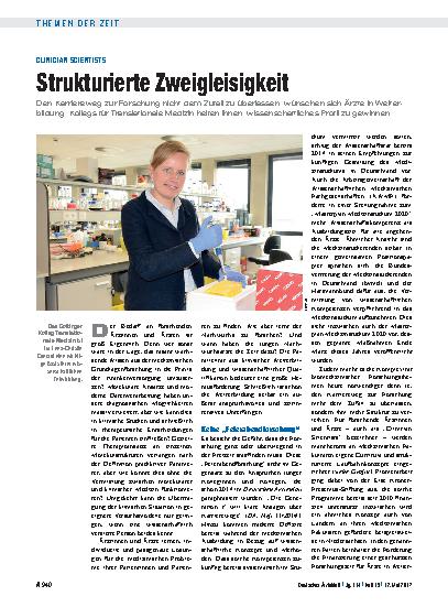 Vorschauseite 1: Clinician Scientists: Strukturierte Zweigleisigkeit