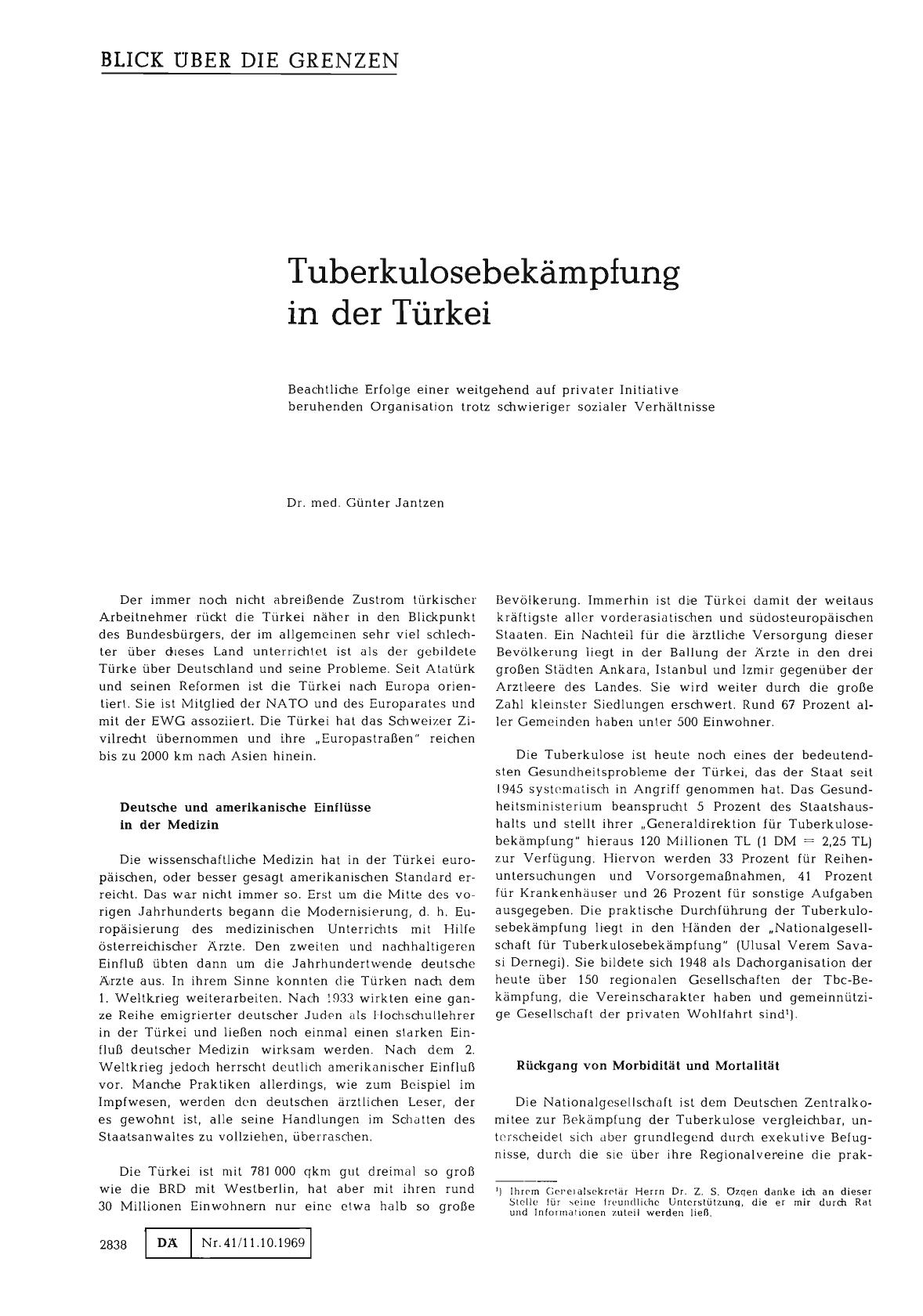 Vorschauseite 1: Tuberkulosebekämpfung in der Türkei