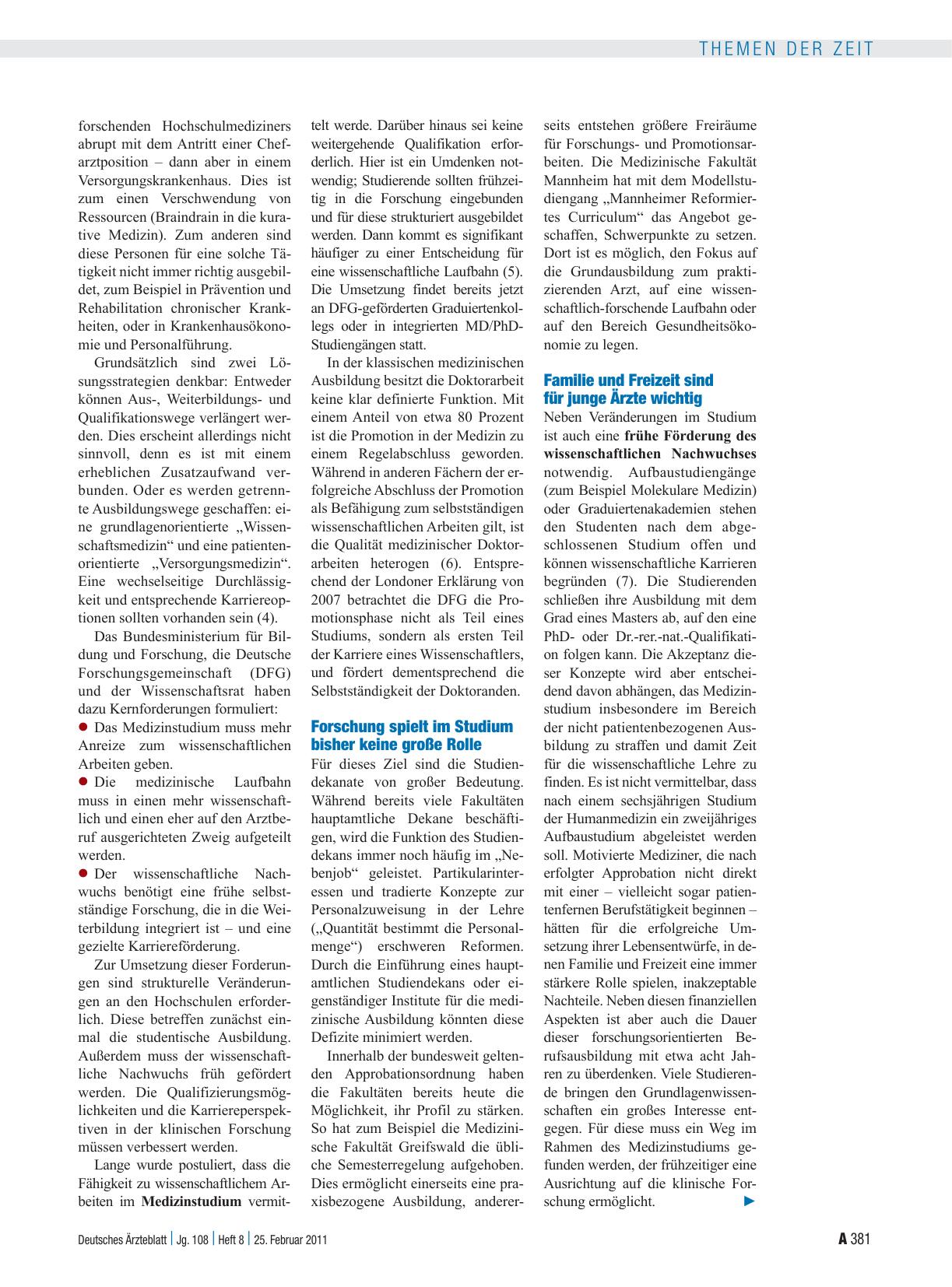 Vorschauseite 2: Hochschulmedizin: Strategien zur Sicherung des wissenschaftlichen Nachwuchses