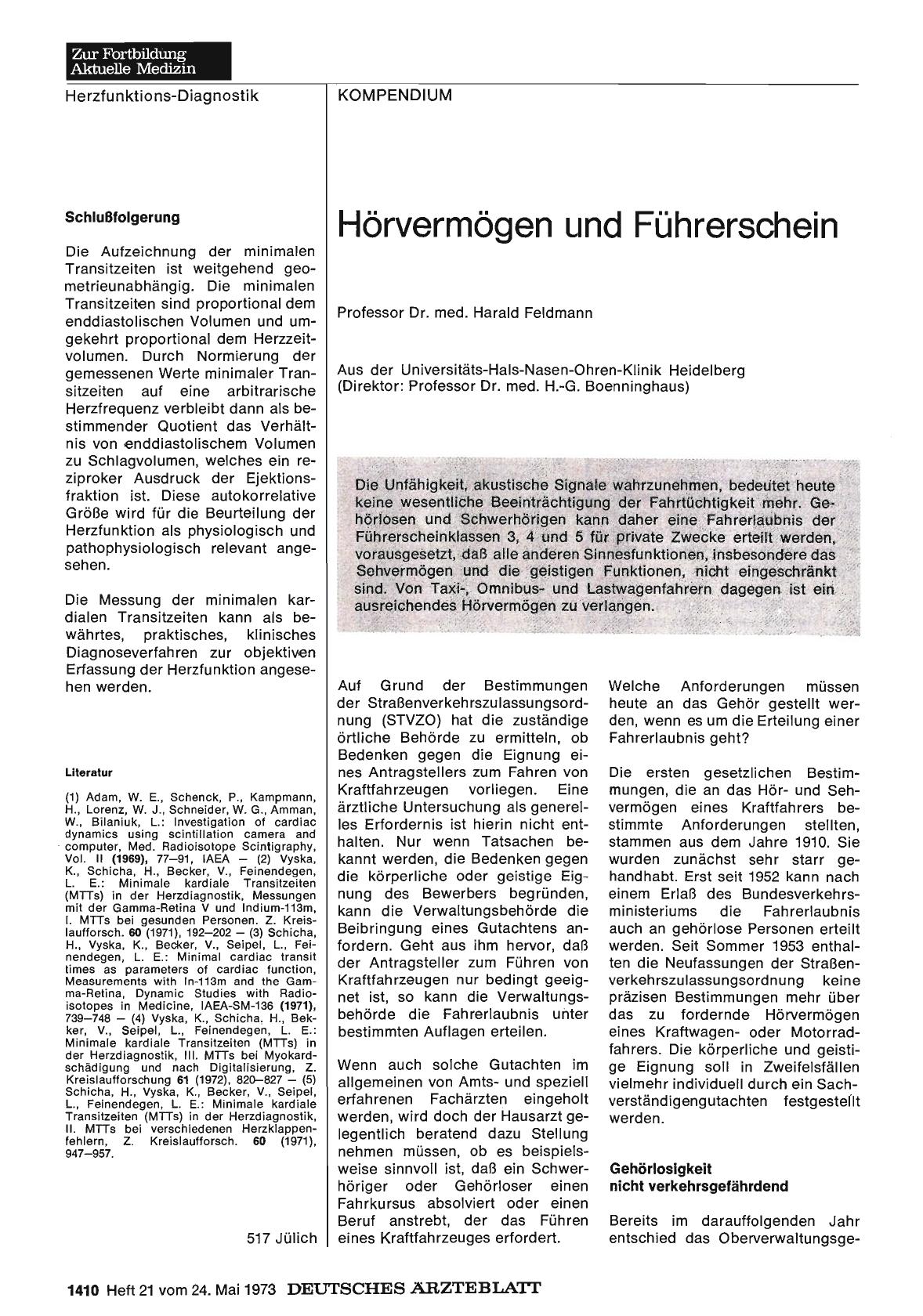Vorschauseite 1: Hörvermögen und Führerschein
