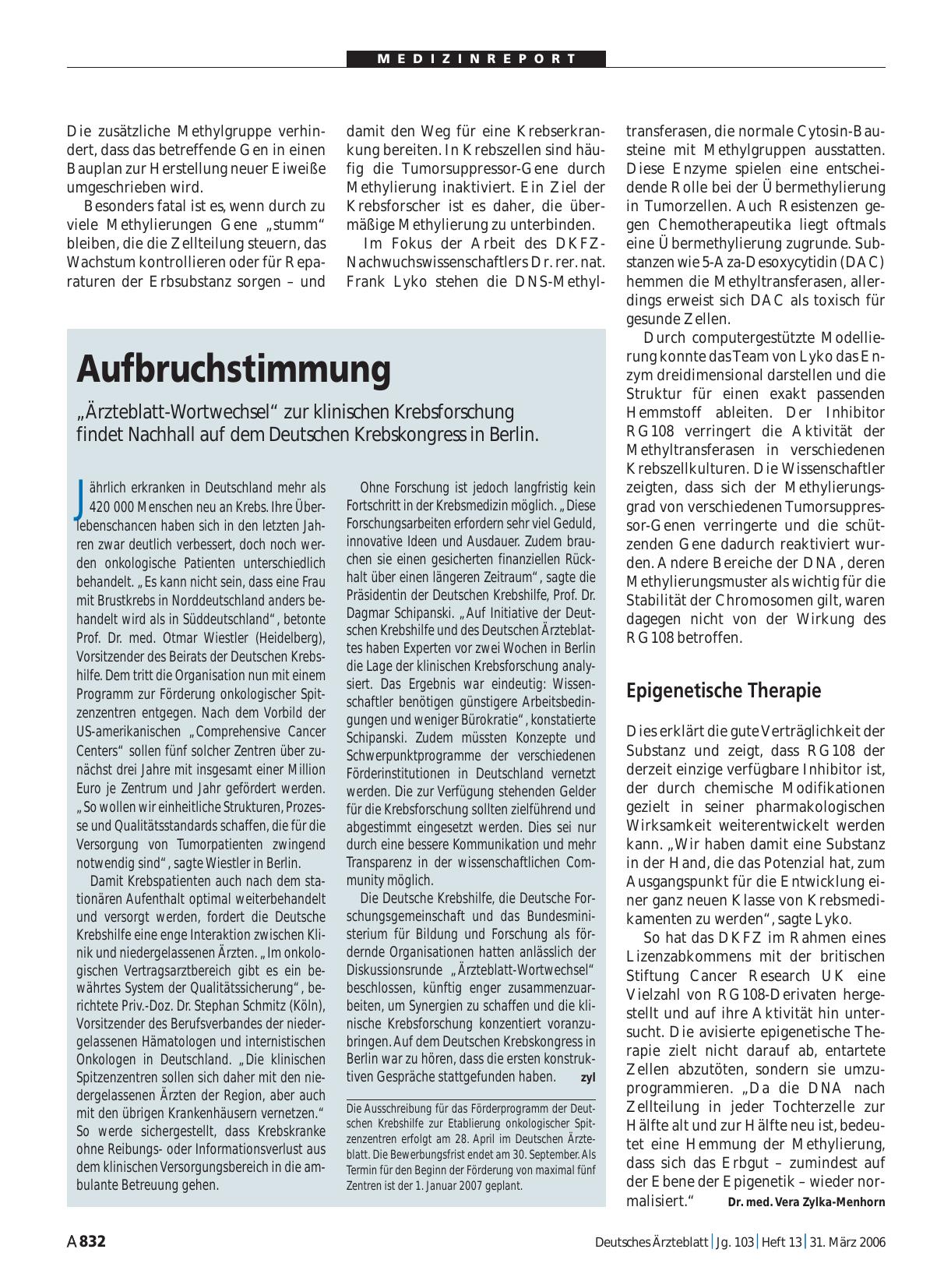 Vorschauseite 1: Aufbruchstimmung: „Ärzteblatt-Wortwechsel“ zur klinischen Krebsforschung findet Nachhall auf dem Deutschen Krebskongress in Berlin