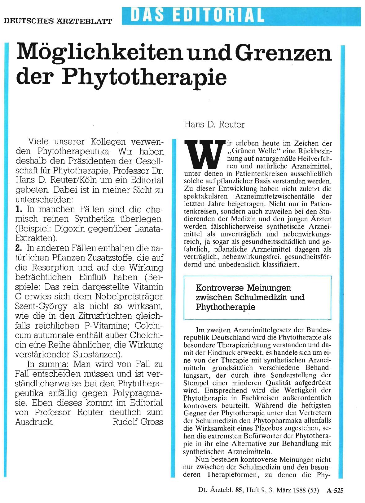 Vorschauseite 1: Möglichkeiten und Grenzen der Phytotherapie