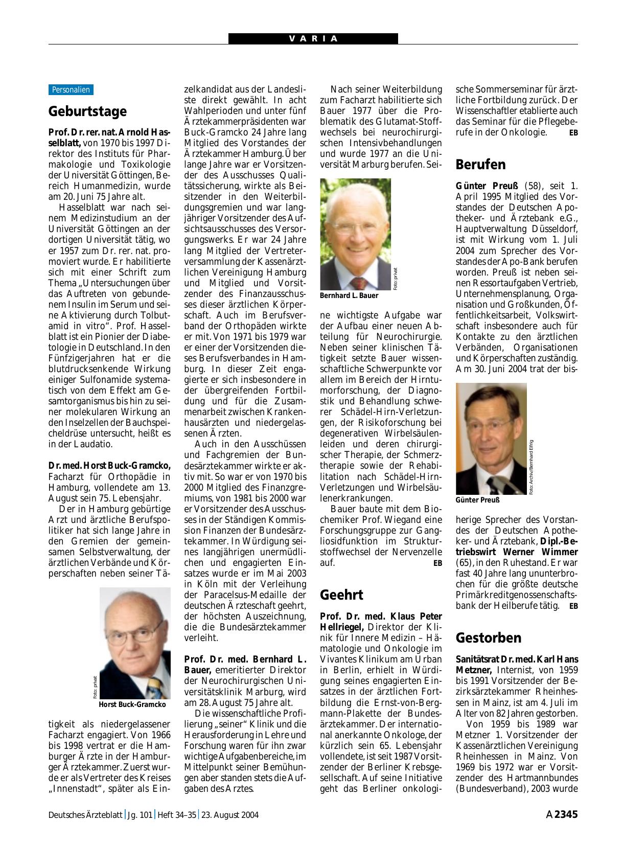 Vorschauseite 1: Gestorben