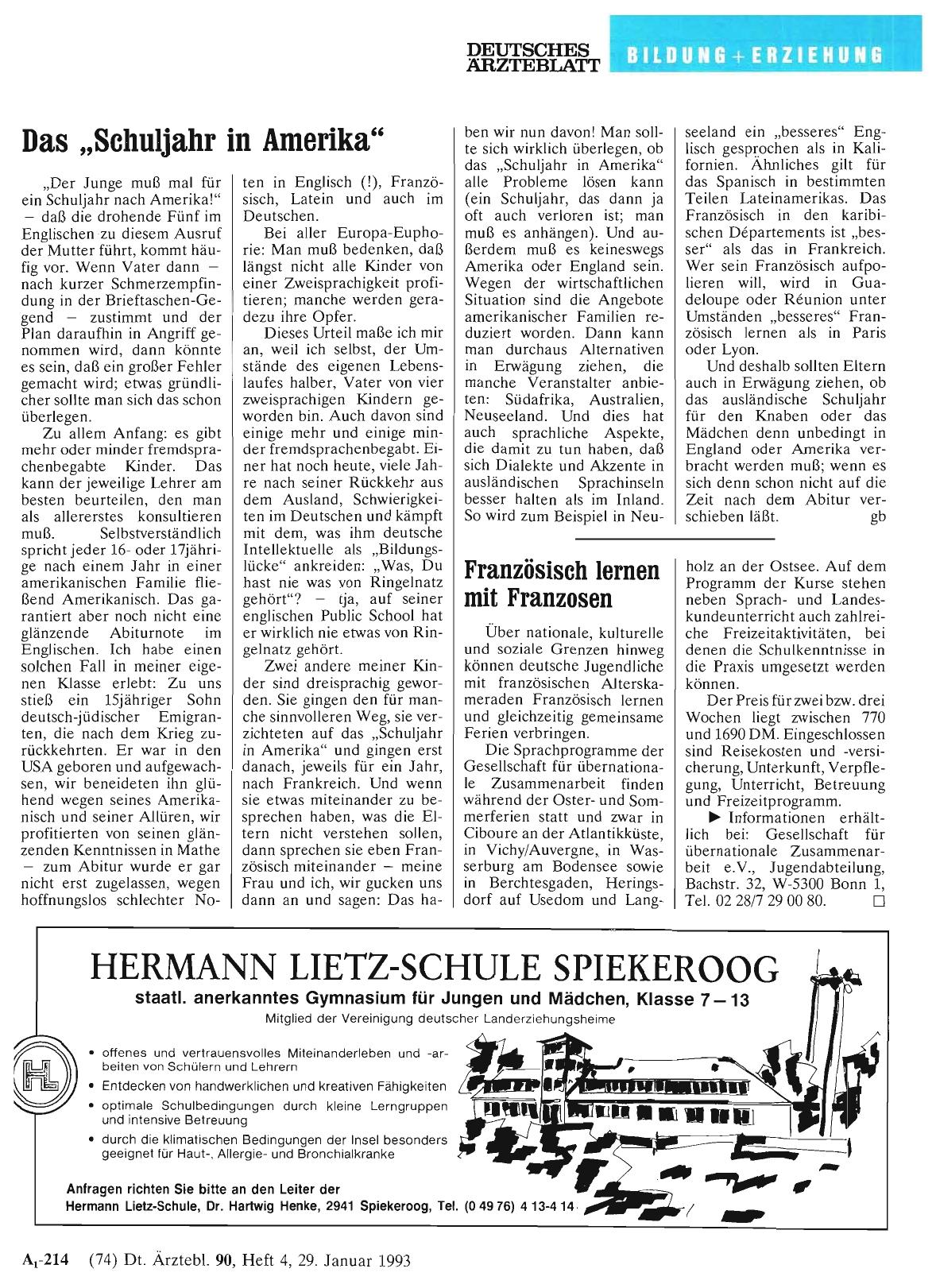 Vorschauseite 1: Das „Schuljahr in Amerika“