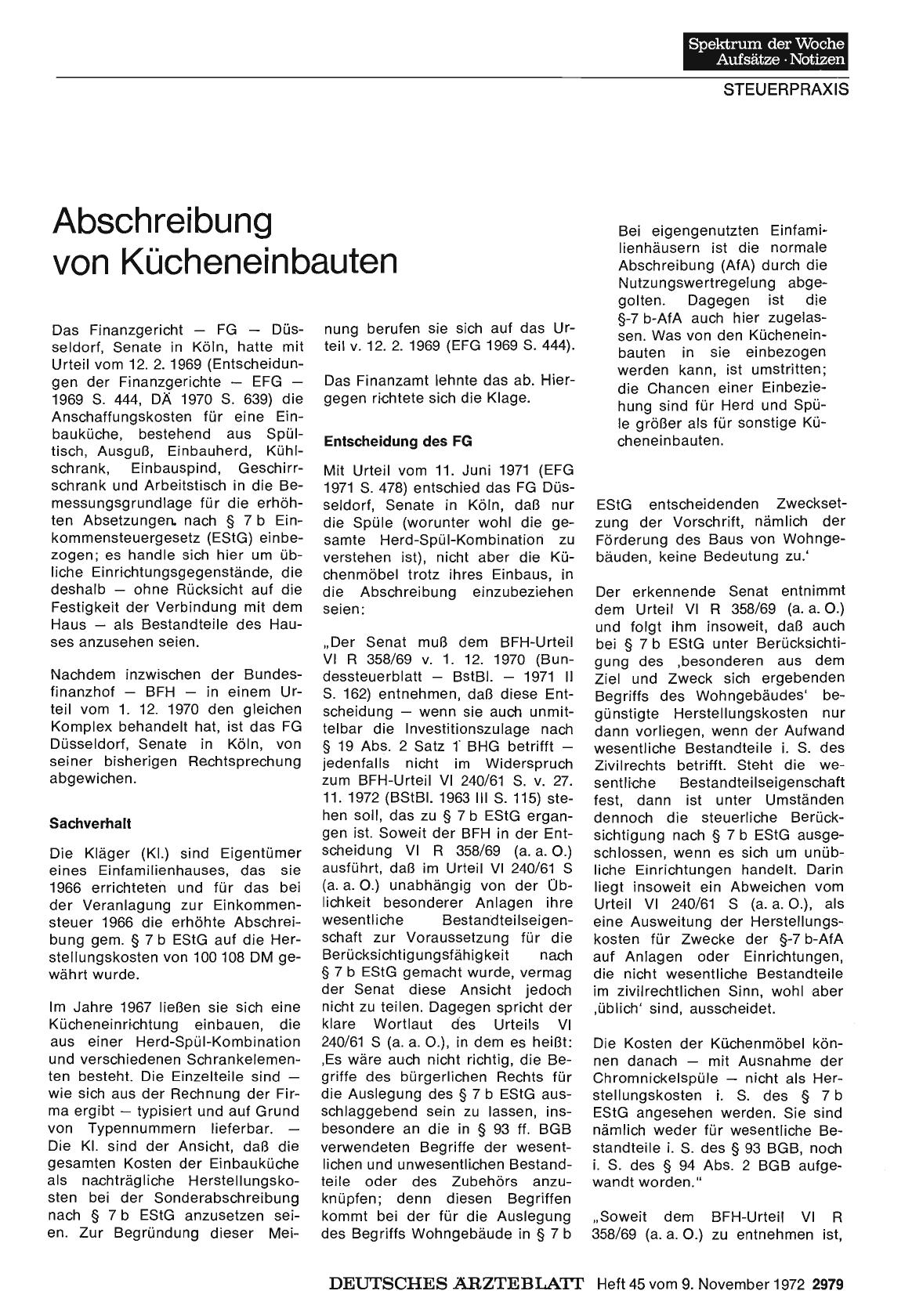 Vorschauseite 1: Abschreibung von Kücheneinbauten