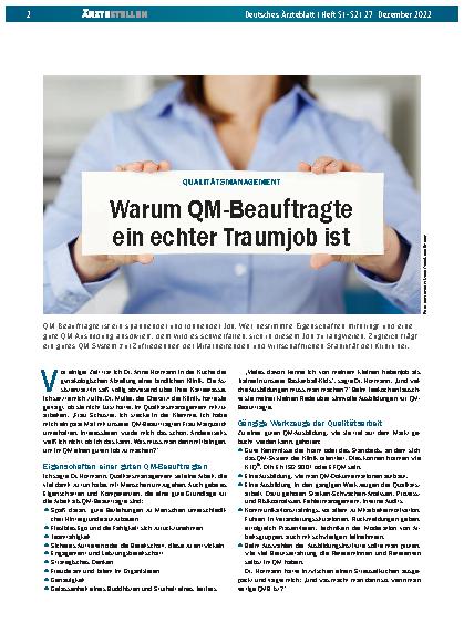 Vorschauseite 1: Qualitätsmanagement: Warum QM-Beauftragte ein echter Traumjob ist