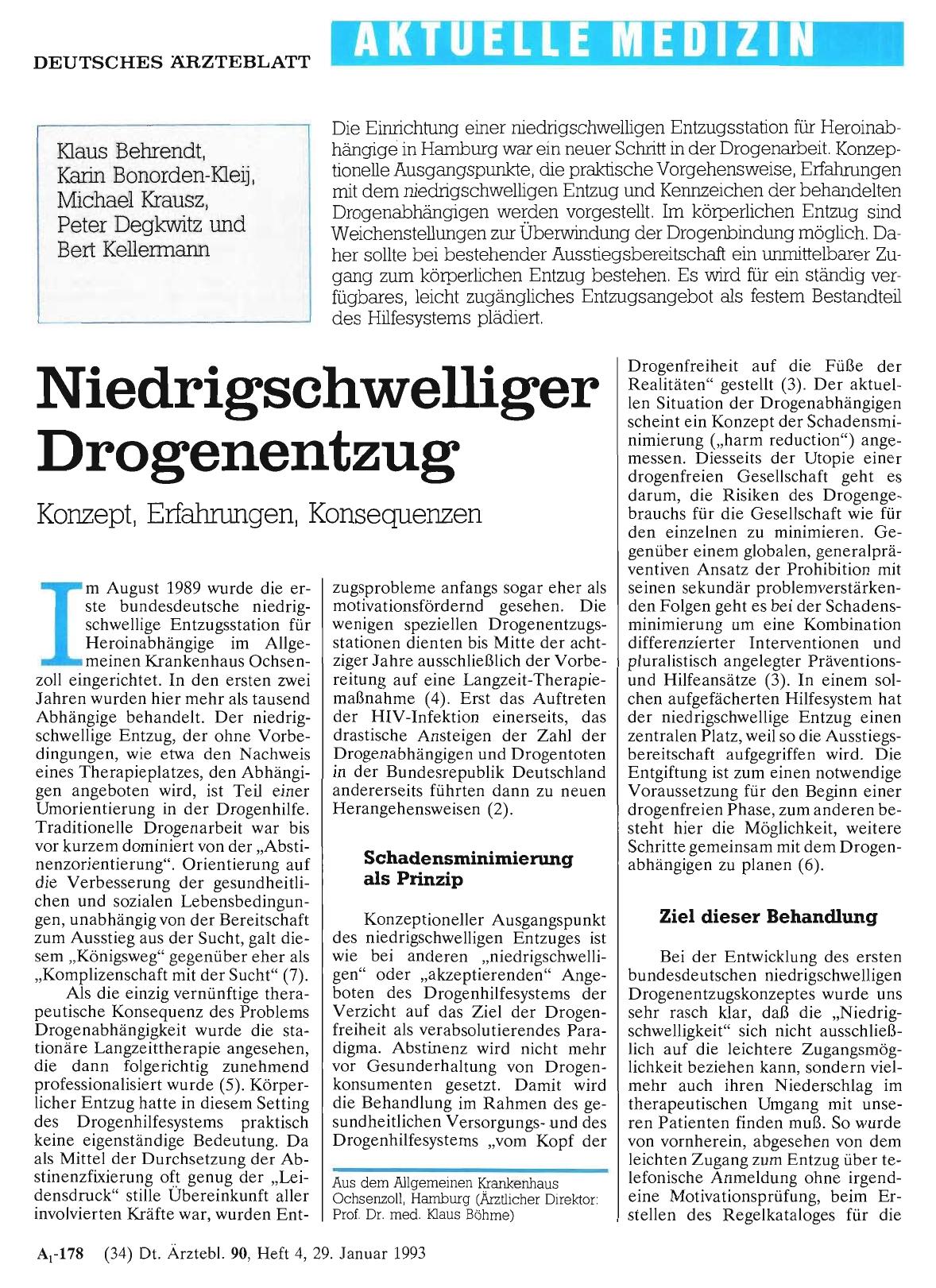 Vorschauseite 1: Niedrigschwelliger Drogenentzug: Konzept, Erfahrungen, Konsequenzen