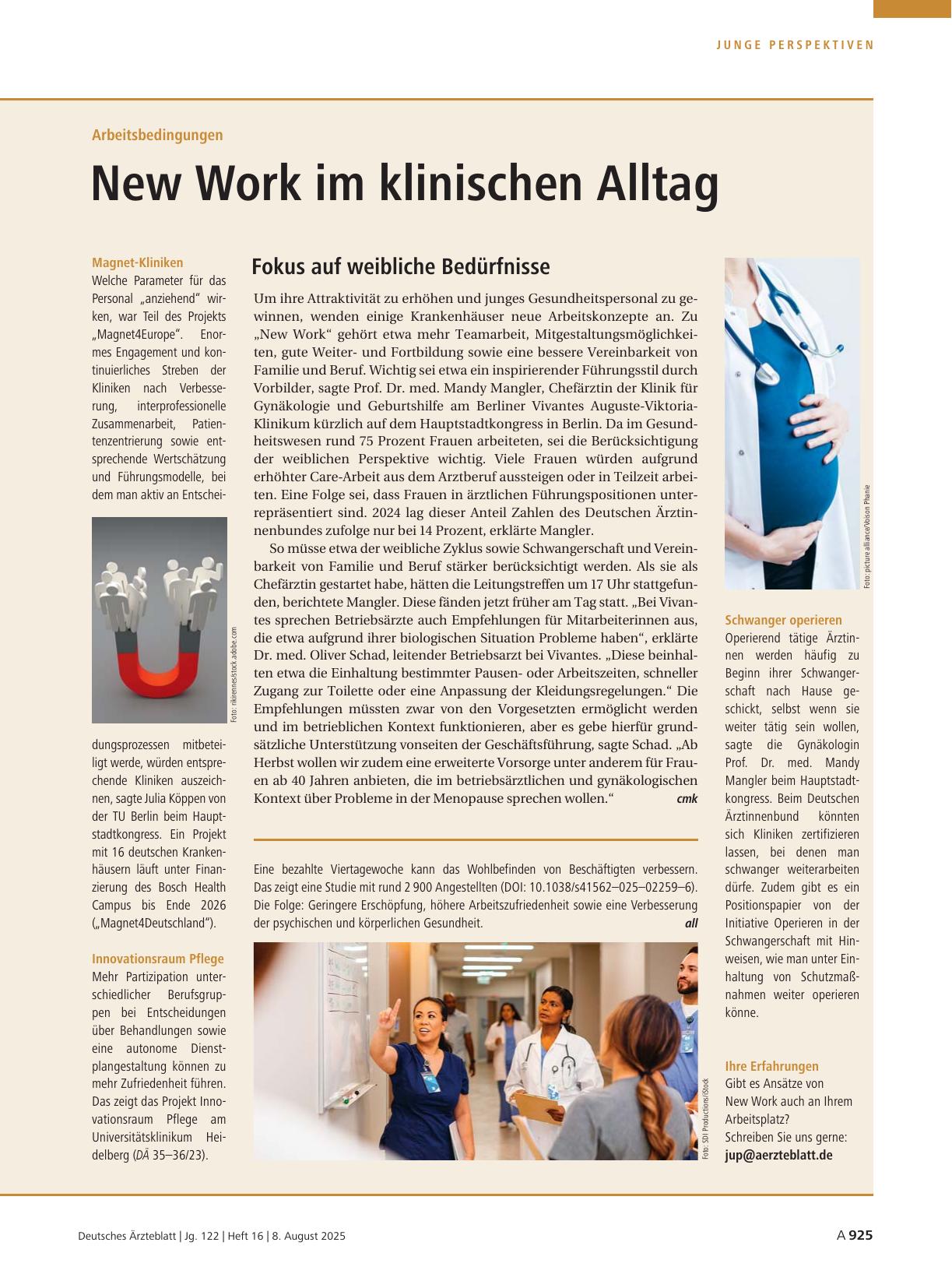 Vorschauseite 1: Arbeitsbedingungen: New Work im klinischen Alltag