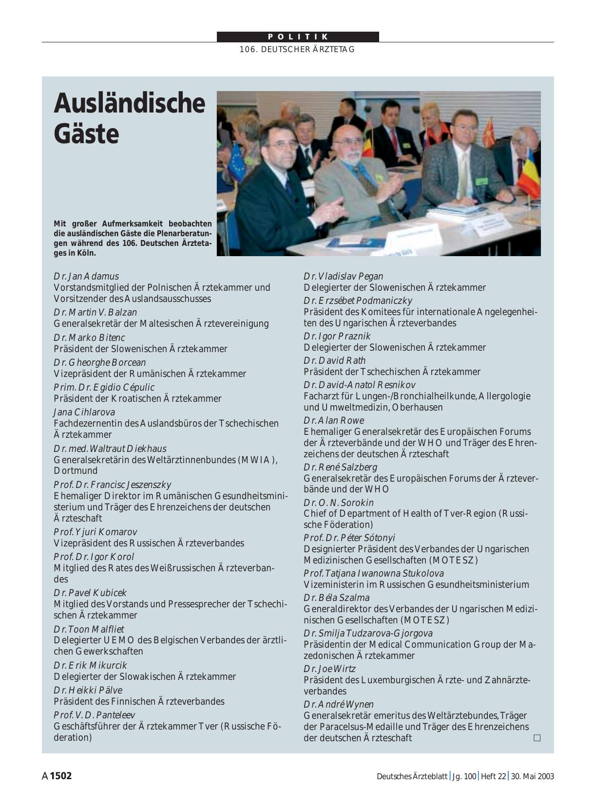 Vorschauseite 1: Ausländische Gäste
