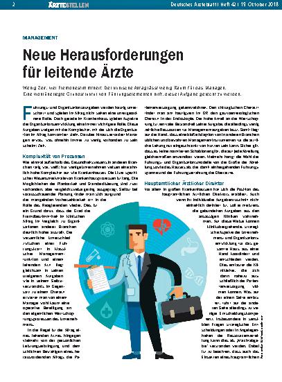 Vorschauseite 1: Management: Neue Herausforderungen für leitende Ärzte
