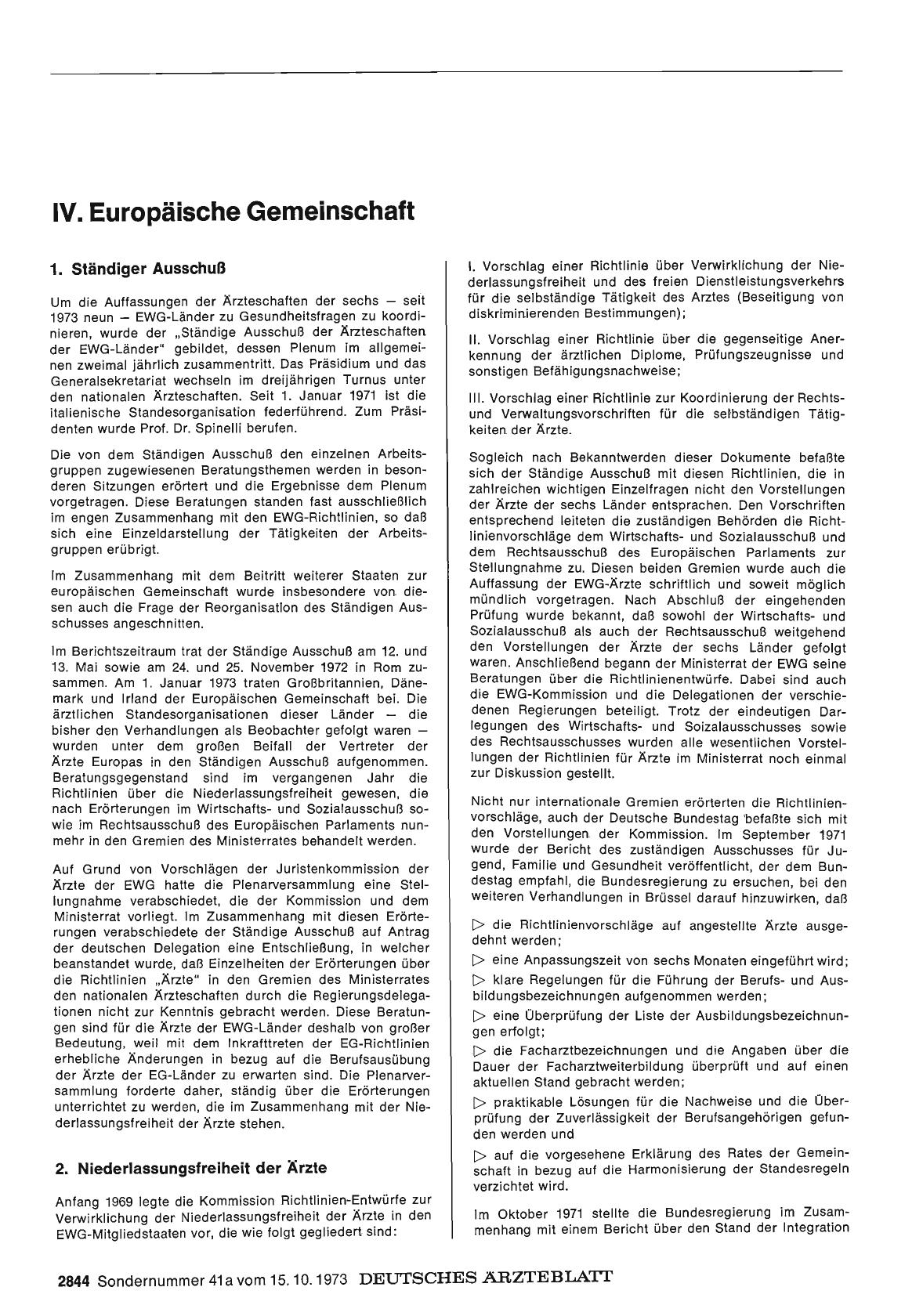 Vorschauseite 1: Bericht über das Jahr 1972/73: K. Auslandsbeziehungen: IV. Europäische Gemeinschaft