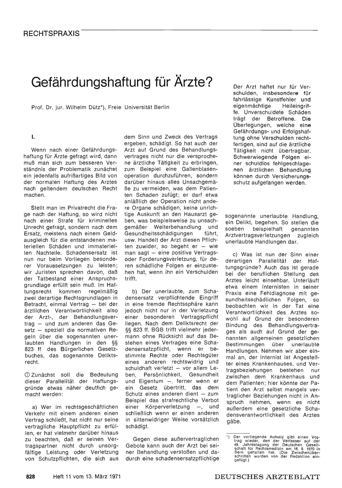 Vorschauseite 1: Gefährdungshaftung für Ärzte?