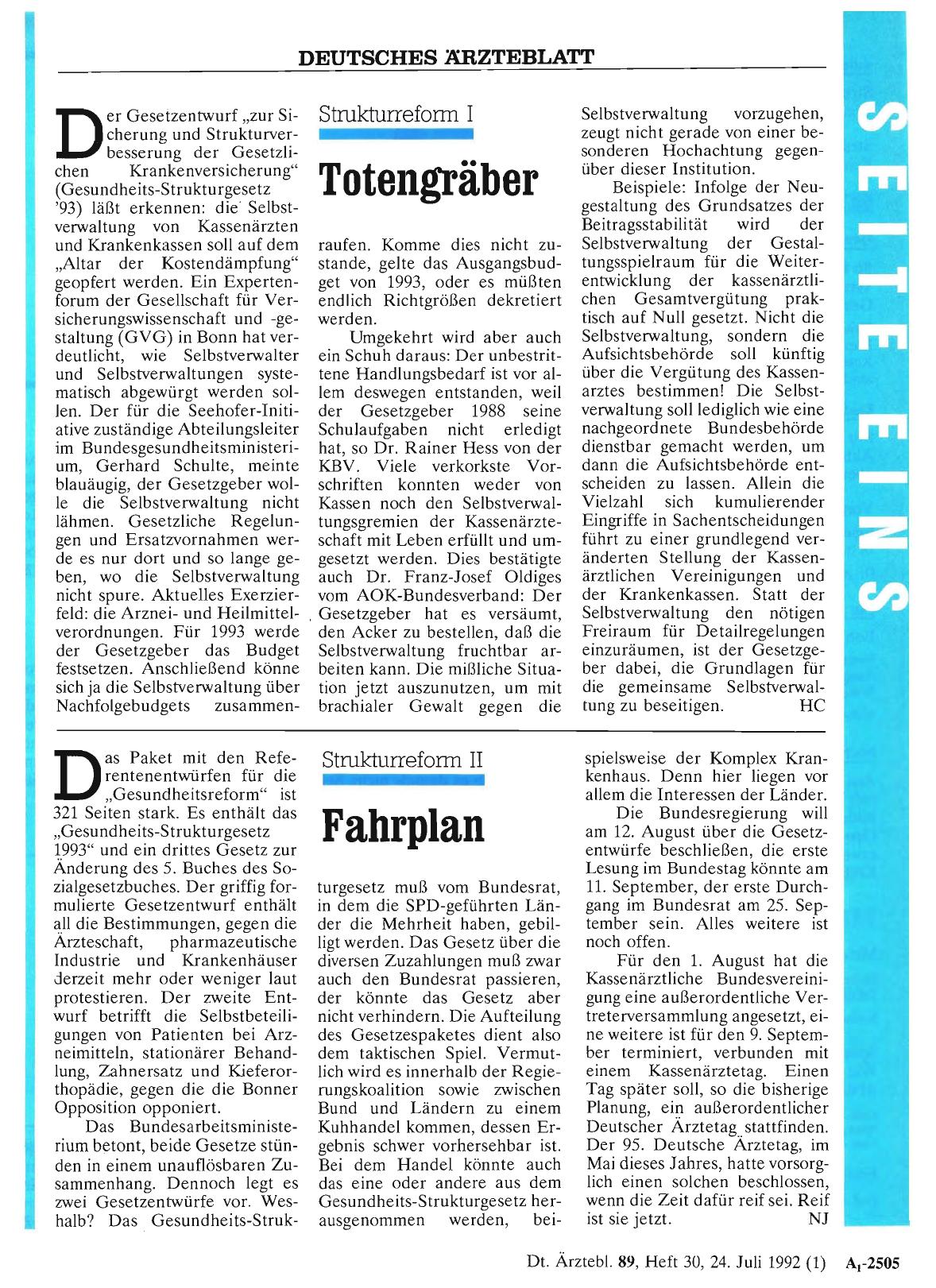 Vorschauseite 1: Strukturreform II: Fahrplan