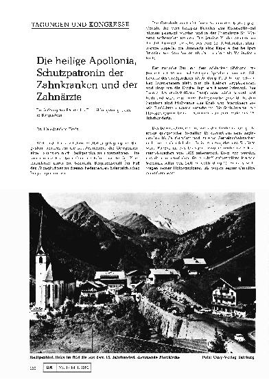 Vorschauseite 1: Die heilige Apollonia, Schutzpatronin der Zahnkranken und der Zahnärzte