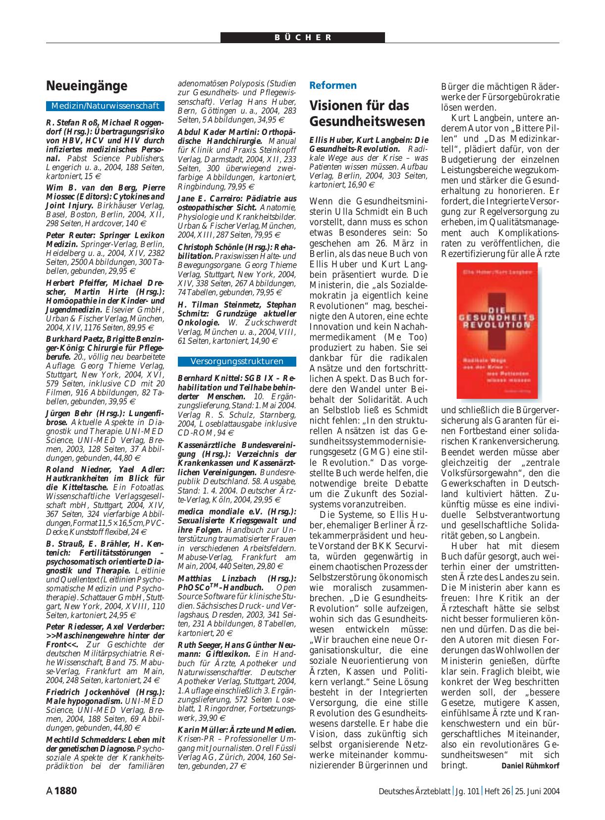 Vorschauseite 1: Die Gesundheits-Revolution