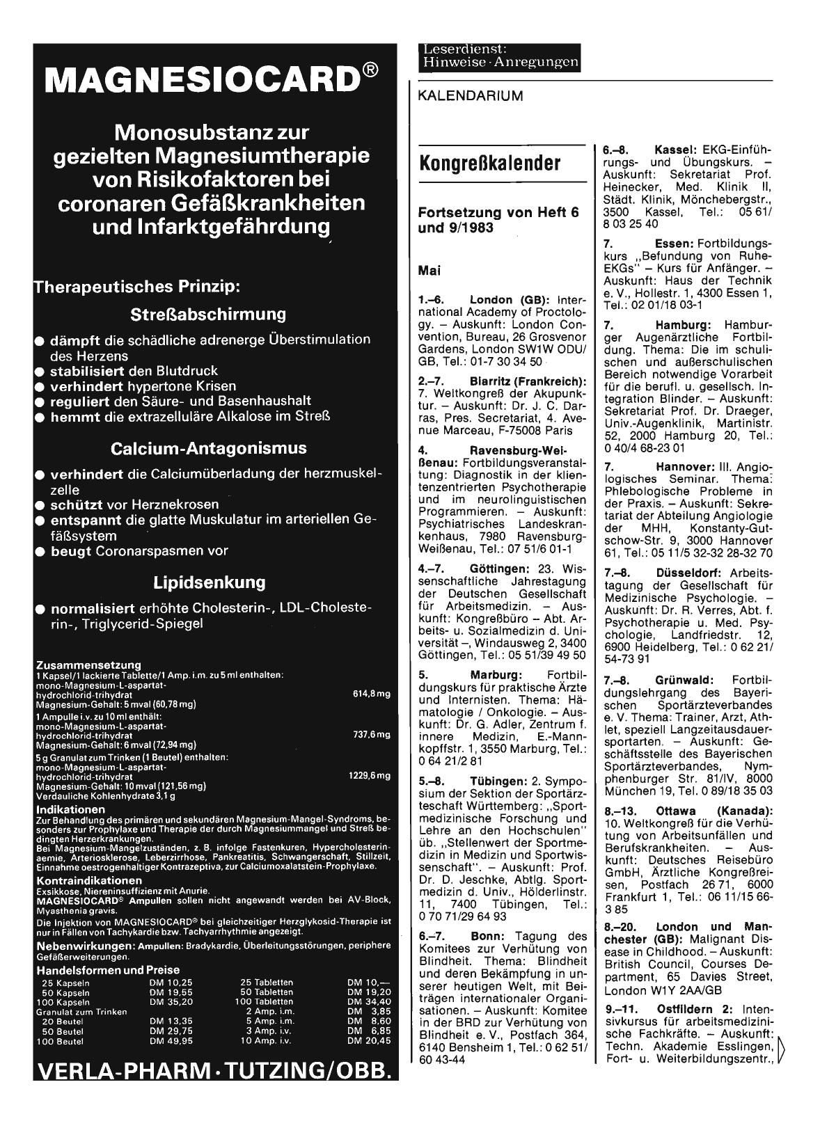 Vorschauseite 1: Kongreßkalender