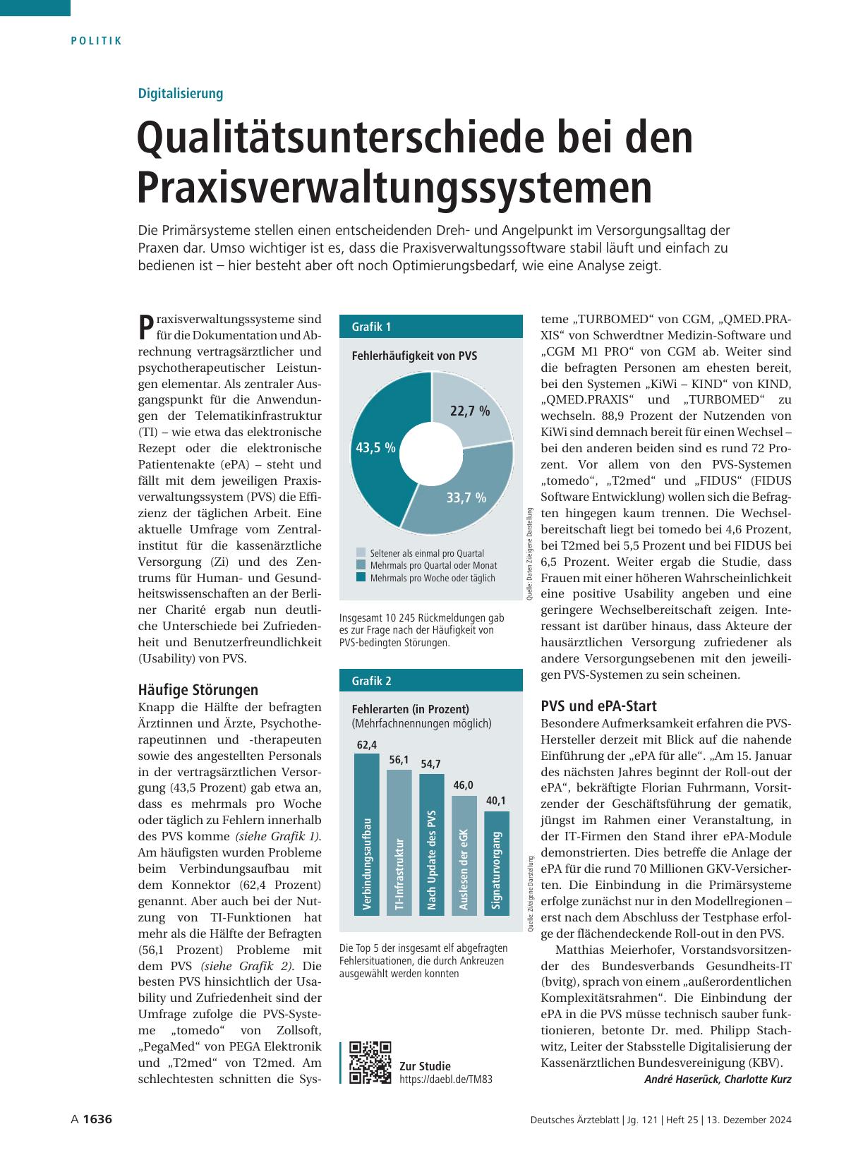 Vorschauseite 1: Digitalisierung: Qualitätsunterschiede bei den Praxisverwaltungssystemen