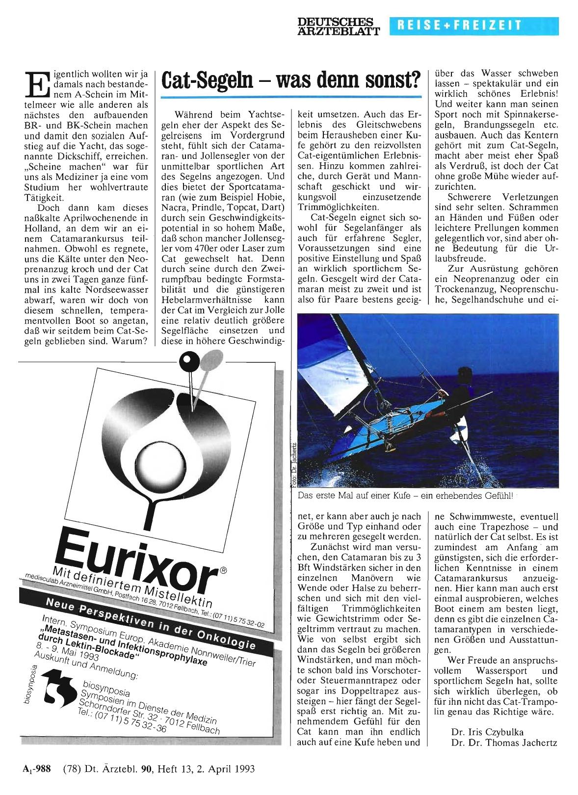 Vorschauseite 1: Cat-Segeln —was denn sonst?
