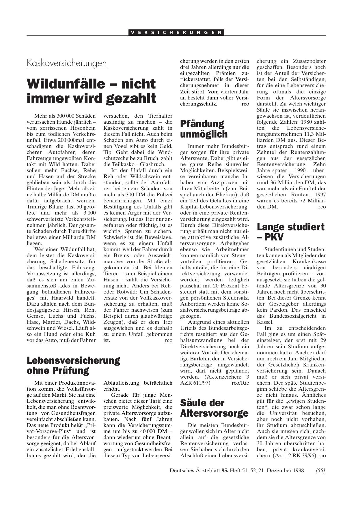 Vorschauseite 1: Lange studiert - PKV