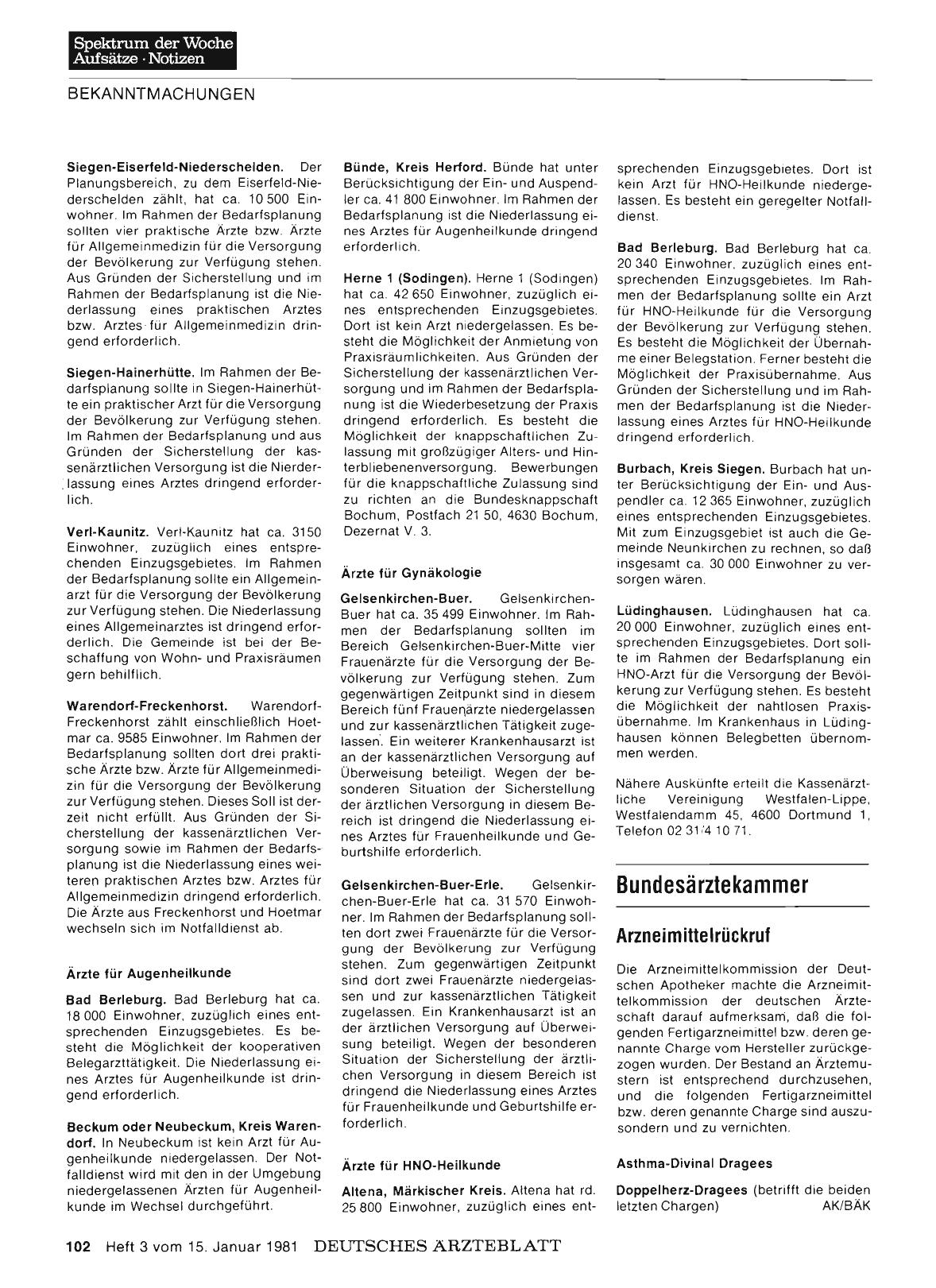 Vorschauseite 1: Bundesärztekammer