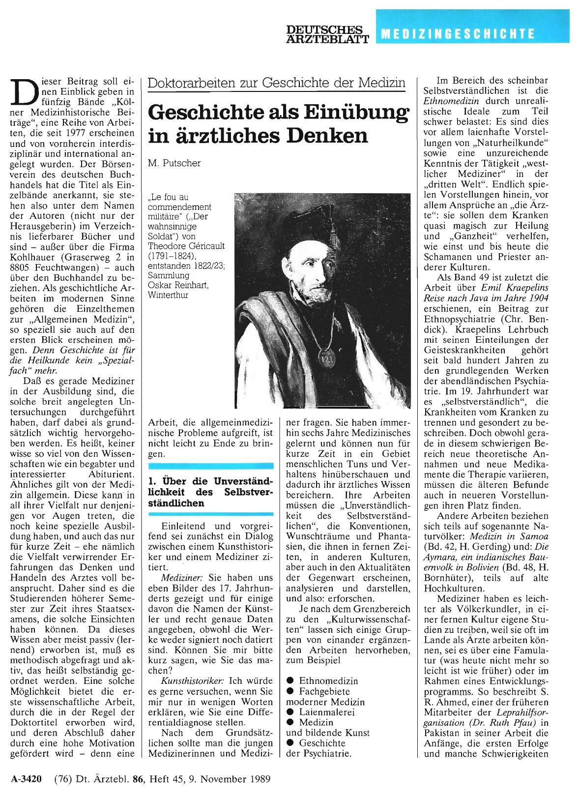 Vorschauseite 1: Geschichte als Einübung in ärztliches Denken