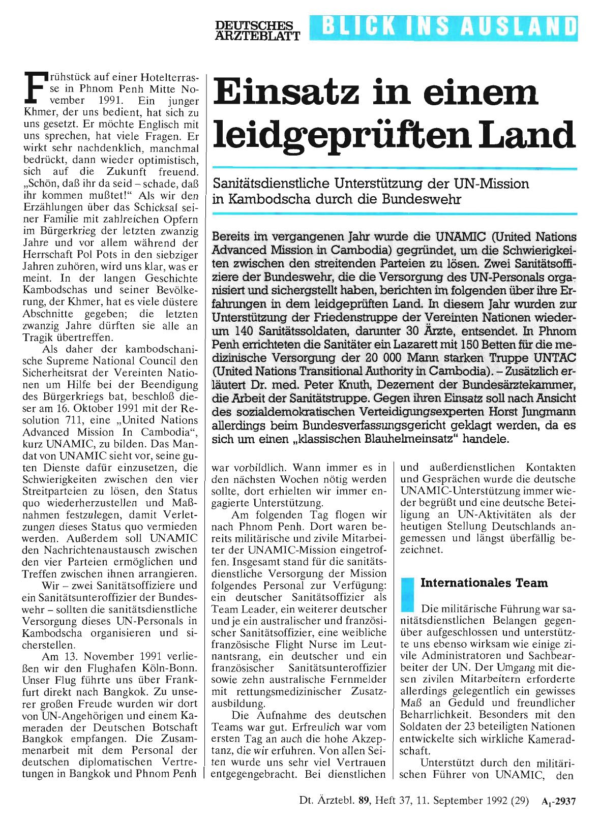 Vorschauseite 1: Einsatz in einem leidgeprüften Land