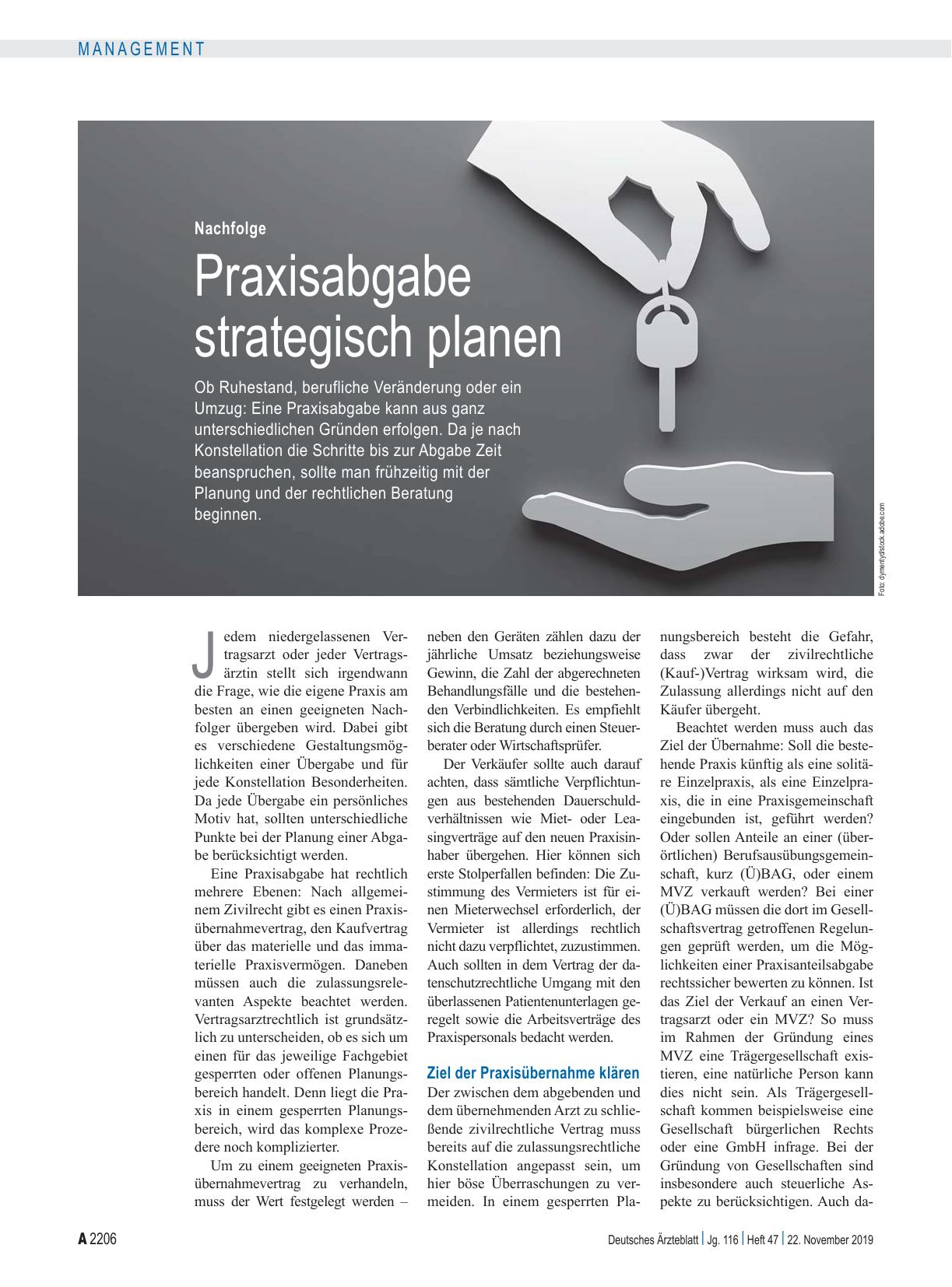 Vorschauseite 1: Nachfolge: Praxisabgabe strategisch planen