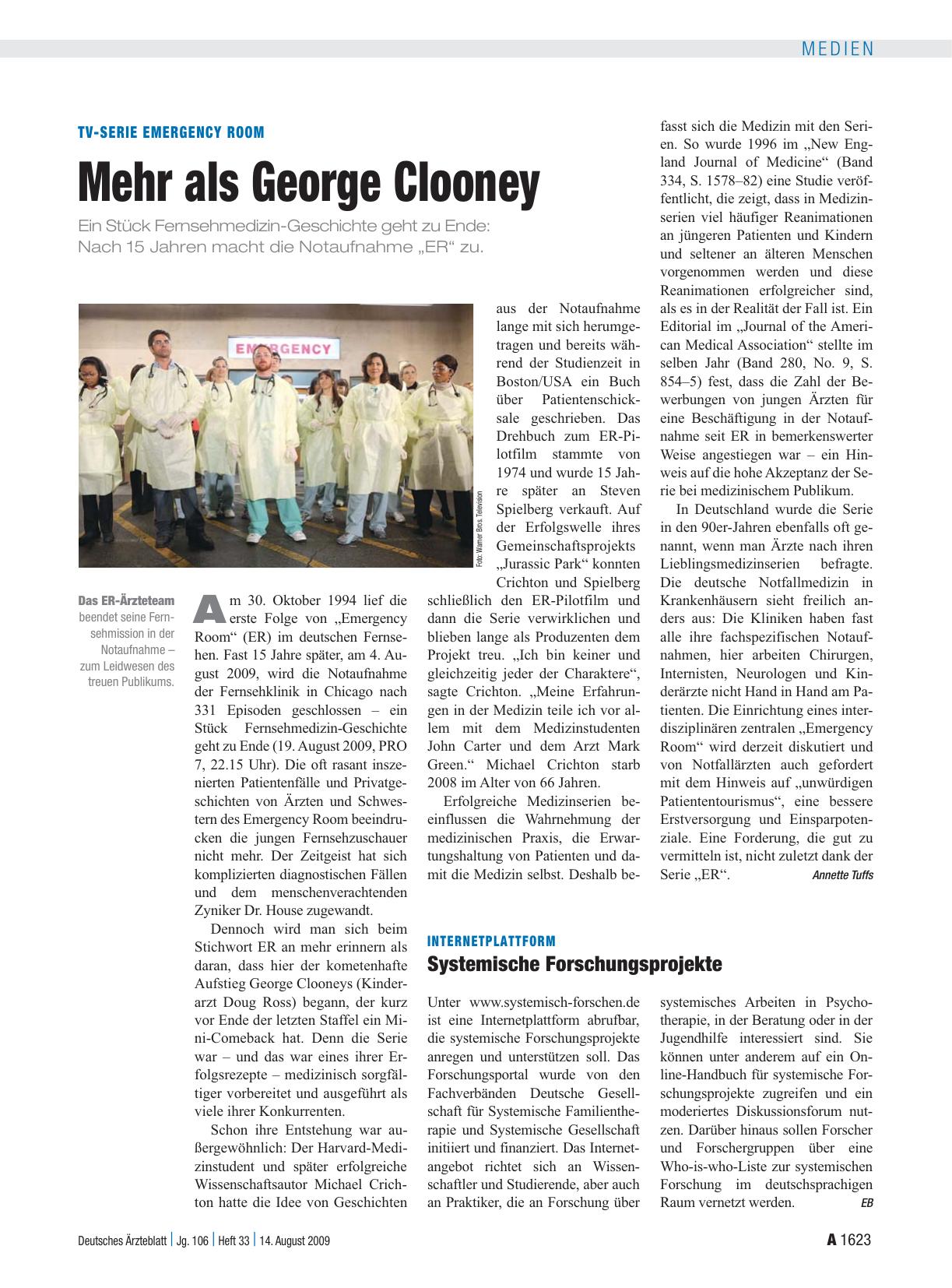 Vorschauseite 1: TV-Serie Emergency Room: Mehr als George Clooney