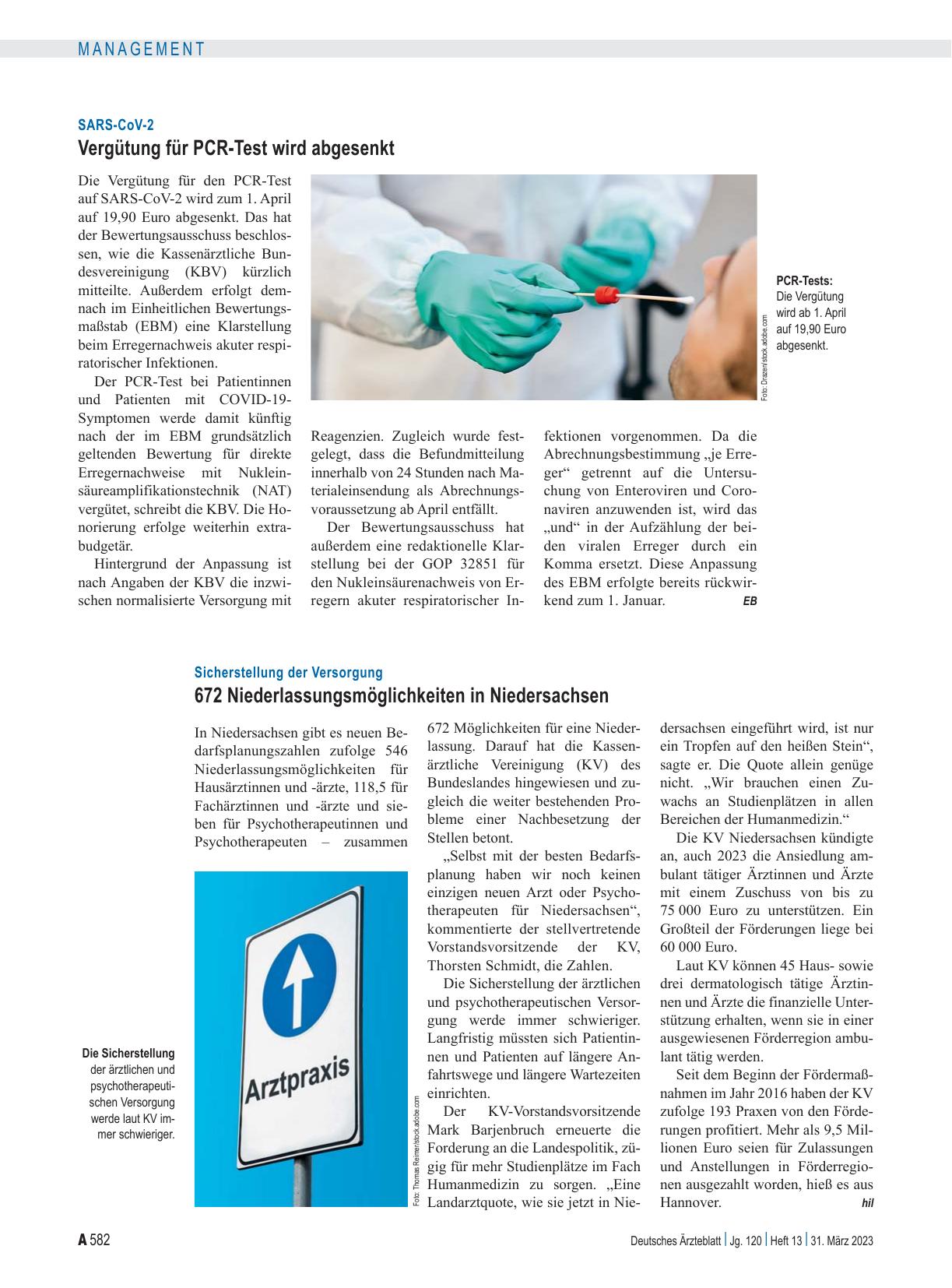 Vorschauseite 1: SARS-CoV-2: Vergütung für PCR-Test wird abgesenkt