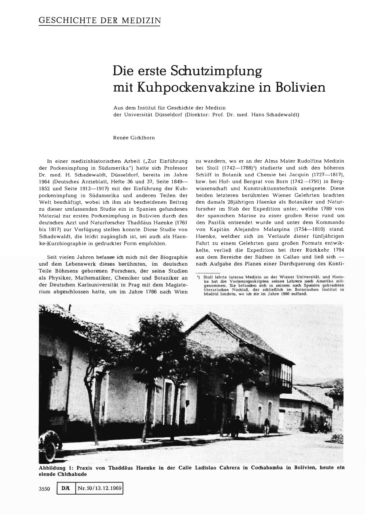 Vorschauseite 1: Die erste Schutzimpfung mit Kuhpockenvakzine in Bolivien