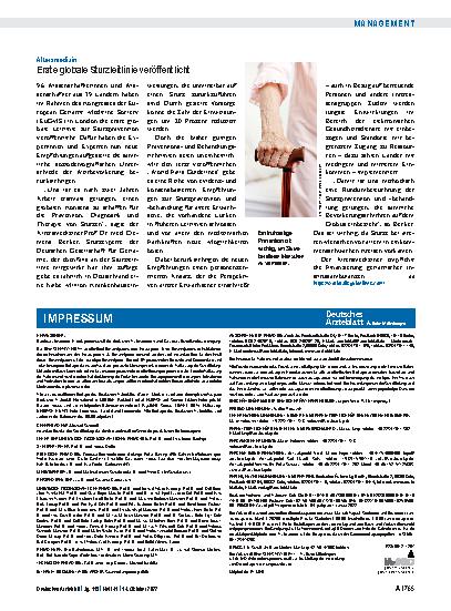 Vorschauseite 1: Altersmedizin: Erste globale Sturzleitlinie veröffentlicht