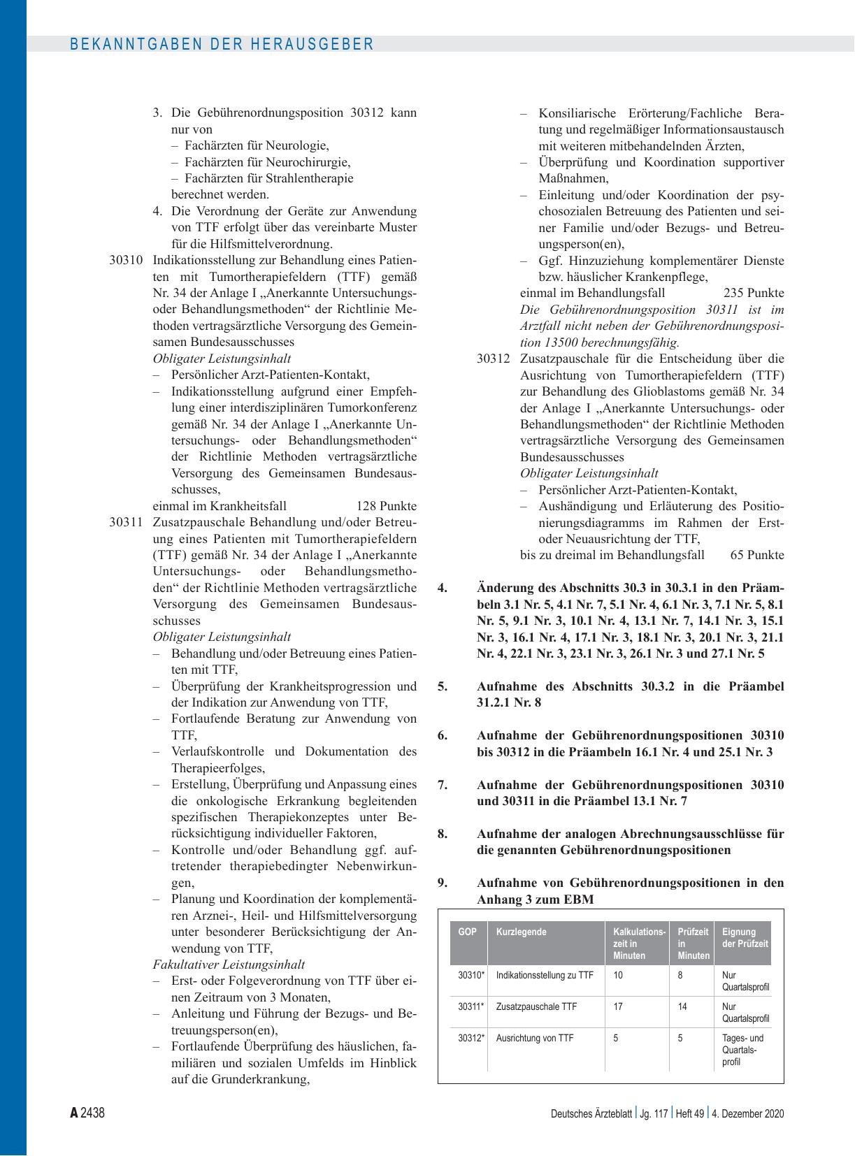 Vorschauseite 2: Beschluss des Bewertungsausschusses nach § 87 Abs. 1 Satz 1 SGB V in seiner 530. Sitzung (schriftliche Beschlussfassung) zur Änderung des Einheitlichen Bewertungsmaßstabes (EBM)