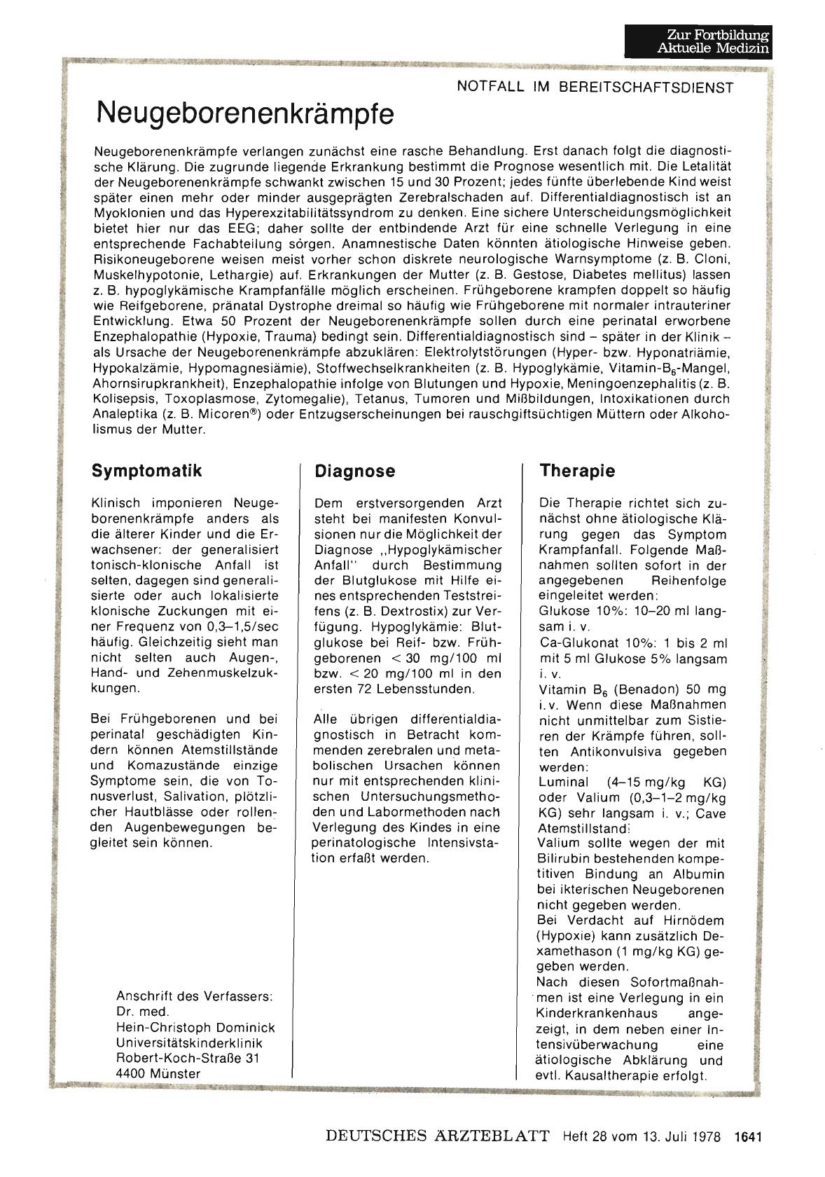 Vorschauseite 1: Neugeborenenkrämpfe