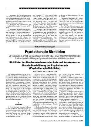 Vorschauseite 1: Psychotherapie-Richtlinien