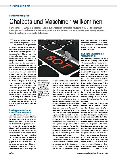 Vorschauseite 1: Künstliche Intelligenz: Chatbots und Maschinen willkommen