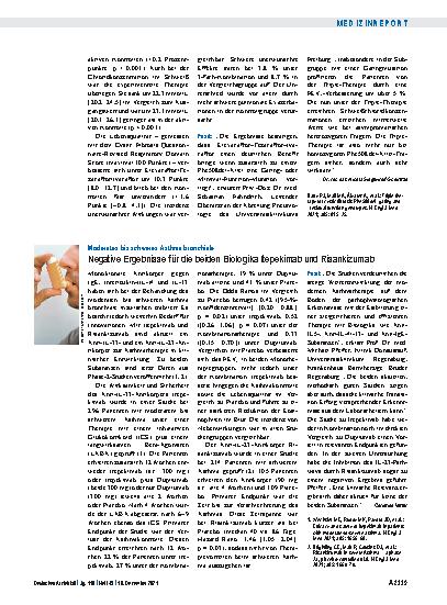 Vorschauseite 1: Moderates bis schweres Asthma bronchiale: Negative Ergebnisse für die beiden Biologika Itepekimab und Risankizumab