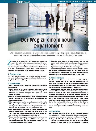 Vorschauseite 1: Kapazitätserweiterung: Der Weg zu einem neuen Departement