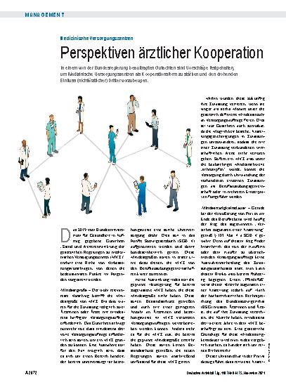 Vorschauseite 1: Medizinische Versorgungszentren: Perspektiven ärztlicher Kooperation