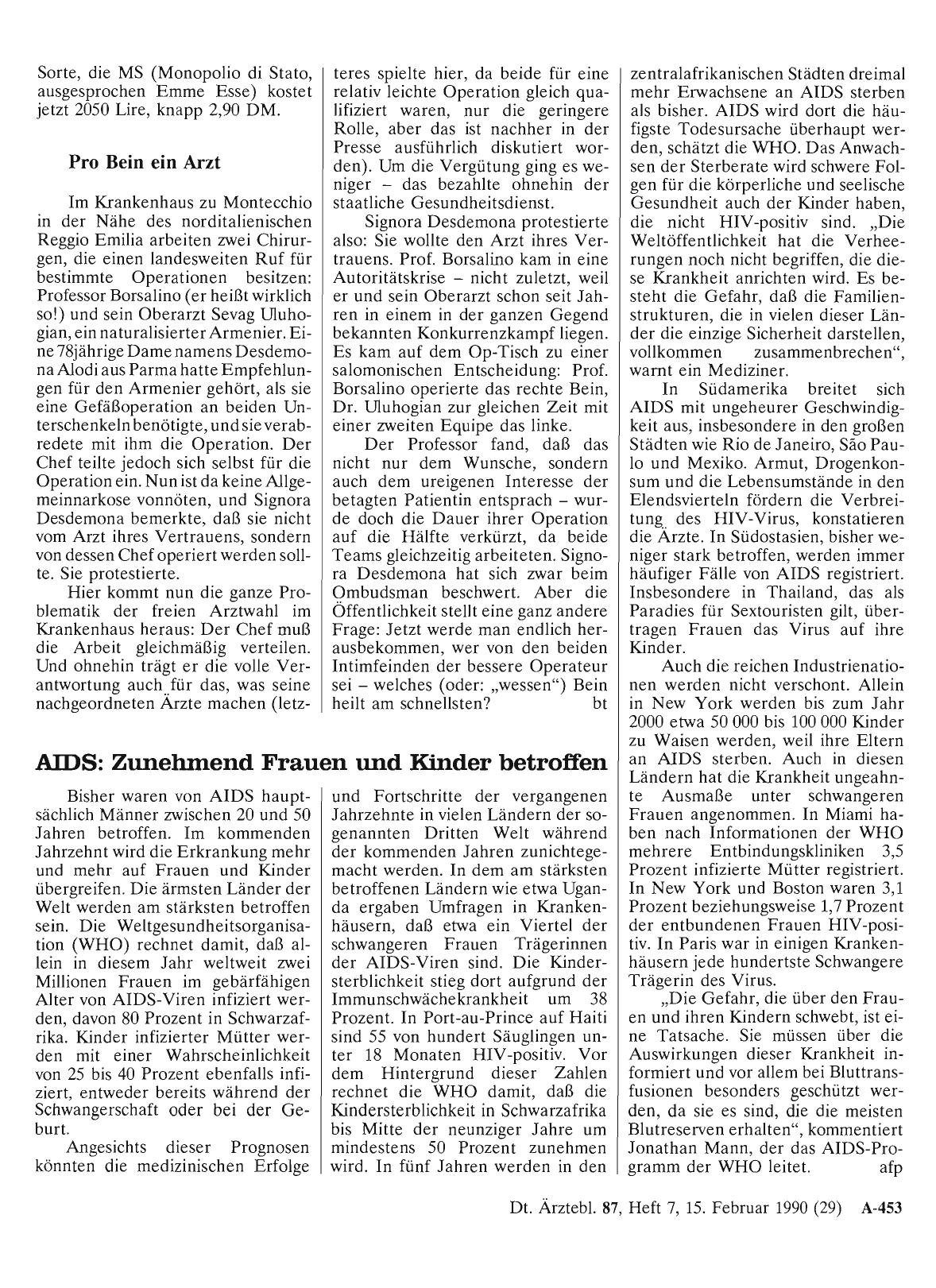 Vorschauseite 1: AIDS: Zunehmend Frauen und Kinder betroffen