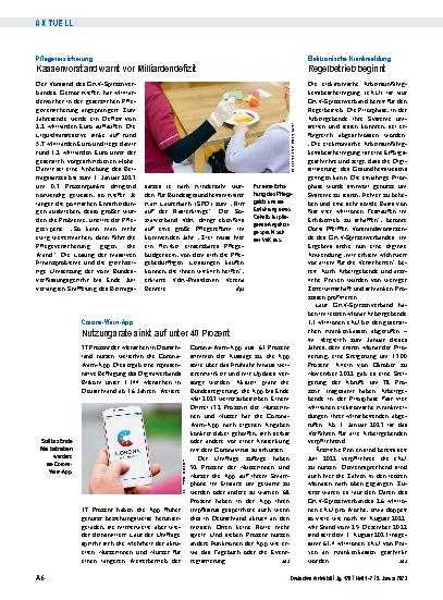 Vorschauseite 1: Elektronische Krankmeldung: Regelbetrieb beginnt