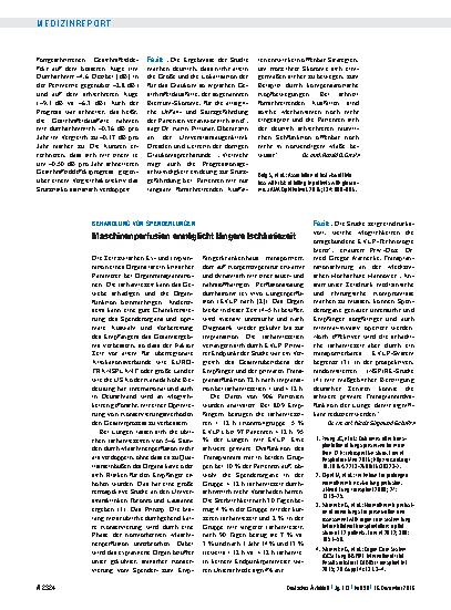 Vorschauseite 1: Behandlung von Spenderlungen: Maschinenperfusion ermöglicht längere Ischämiezeit