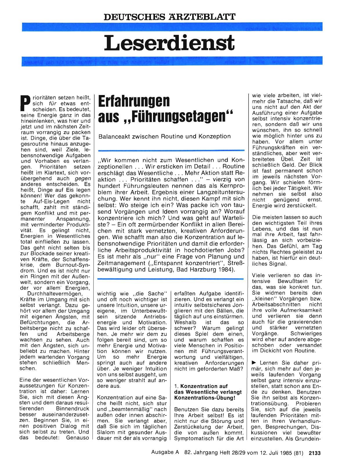 Vorschauseite 1: Erfahrungen aus „Führungsetagen“