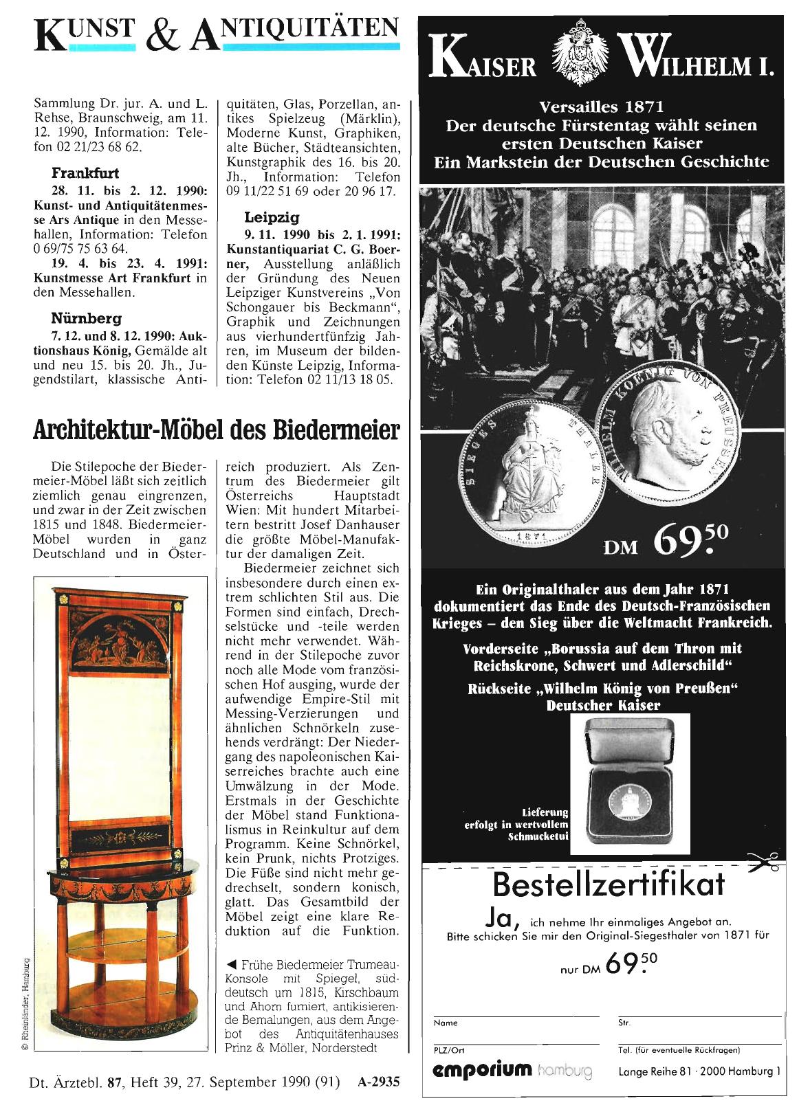 Vorschauseite 1: Architektur-Möbel des Biedermeier