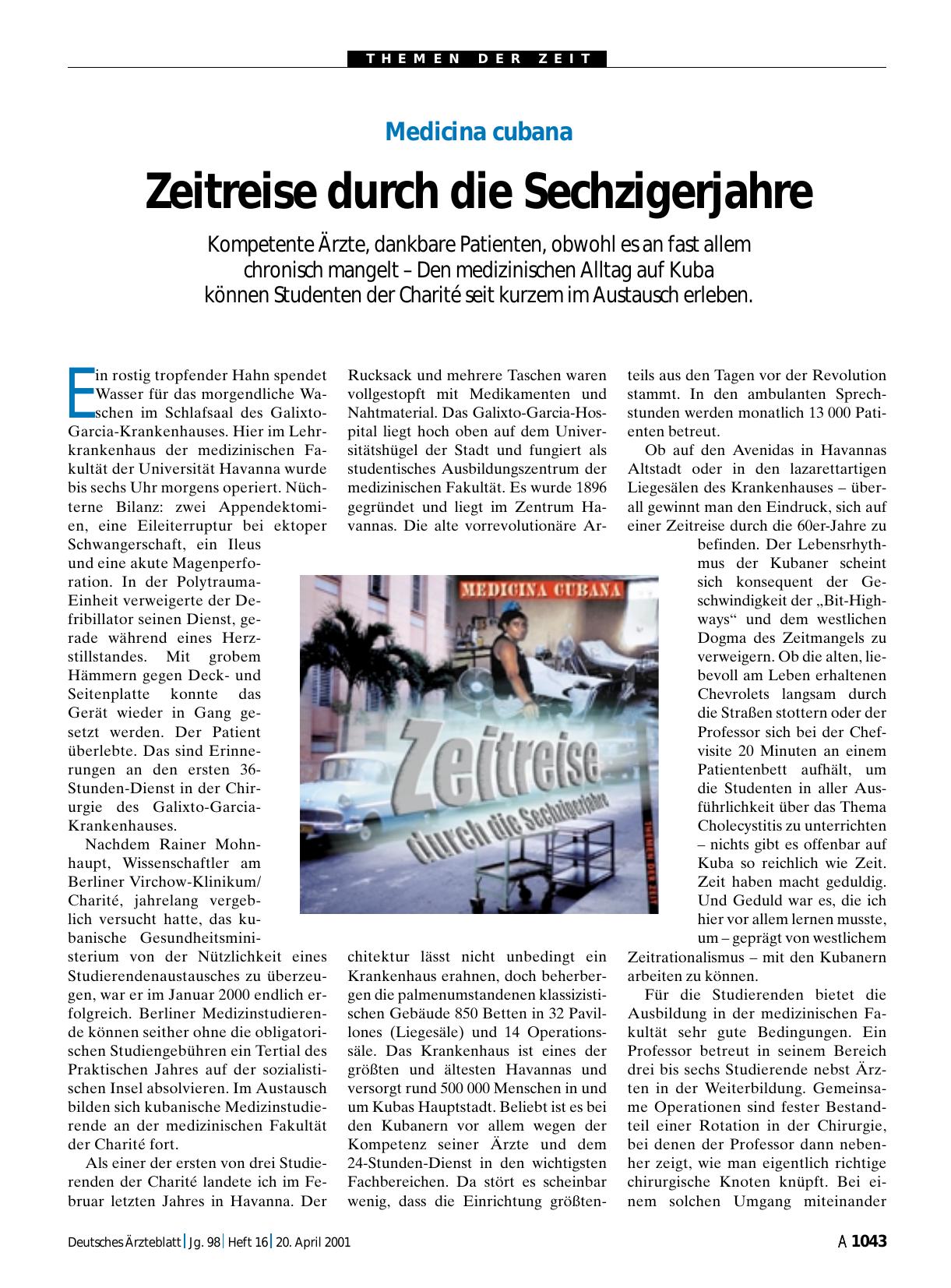 Vorschauseite 1: Medicina cubana: Zeitreise durch die Sechzigerjahre