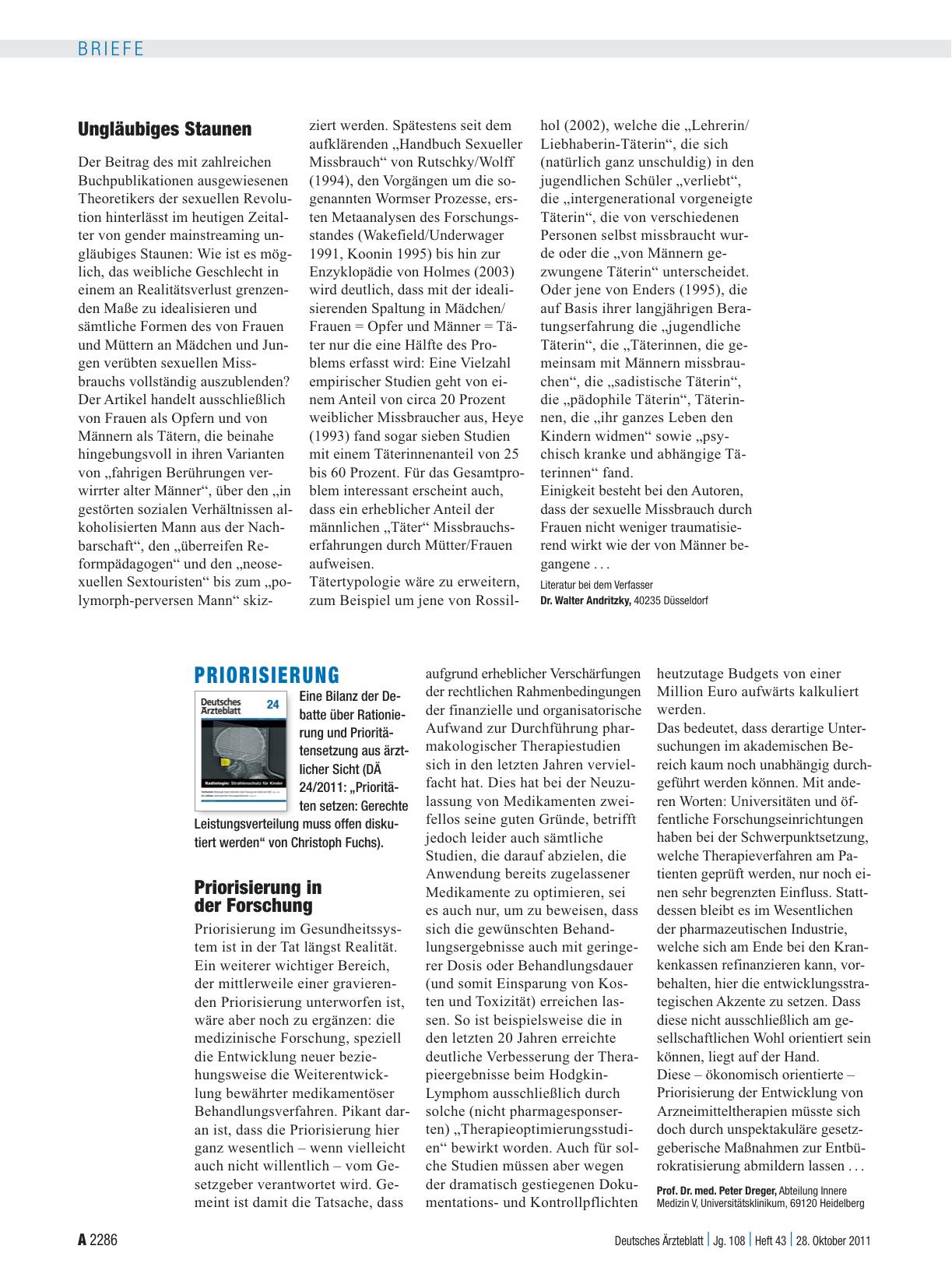 Vorschauseite 1: Priorisierung: Priorisierung in der Forschung