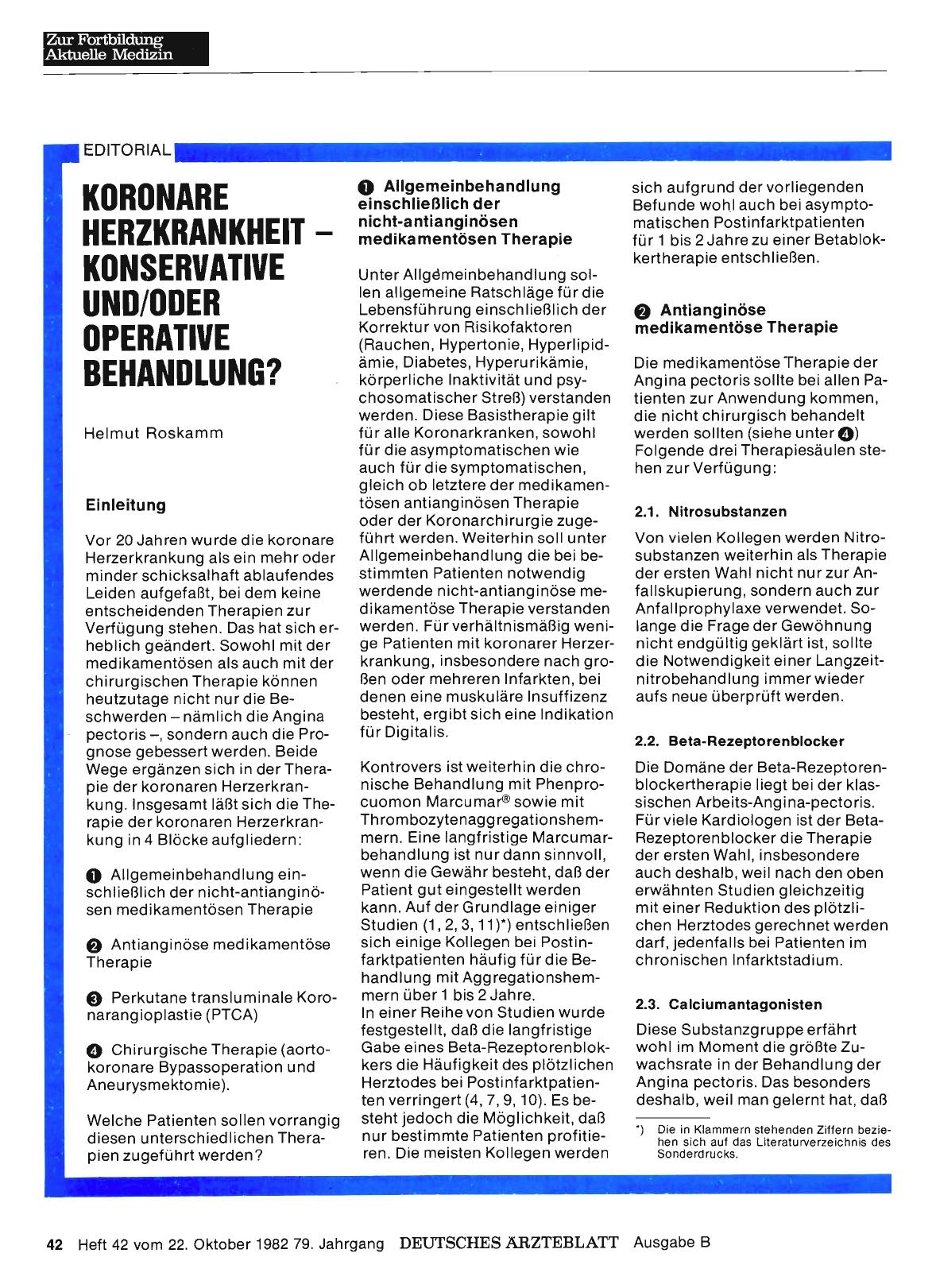 Vorschauseite 1: KORONARE HERZKRANKHEIT - KONSERVATIVE UND/ODER OPERATIVE BEHANDLUNG?