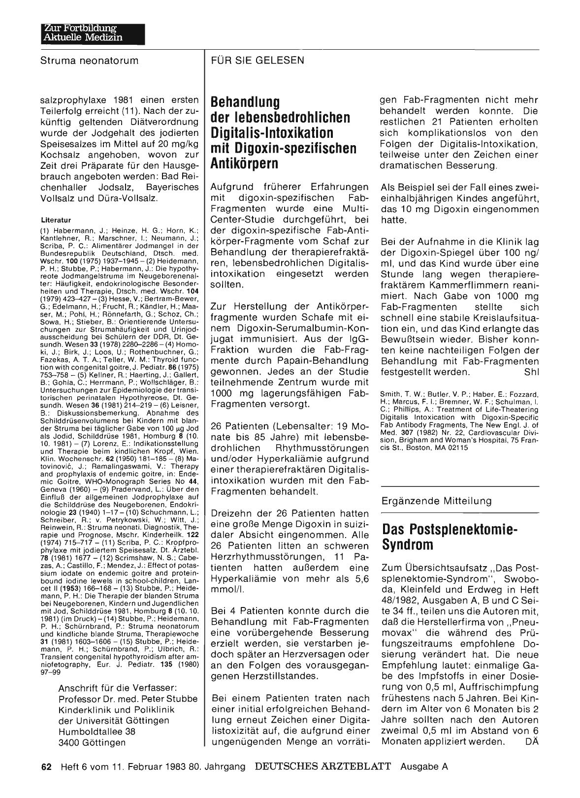 Vorschauseite 1: Das Postsplenektomie-Syndrom