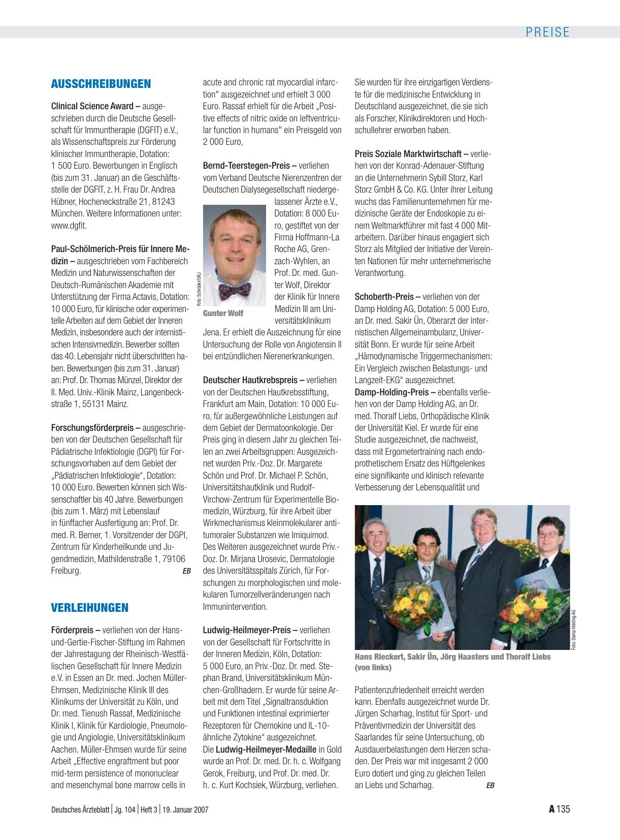 Vorschauseite 1: Verleihungen