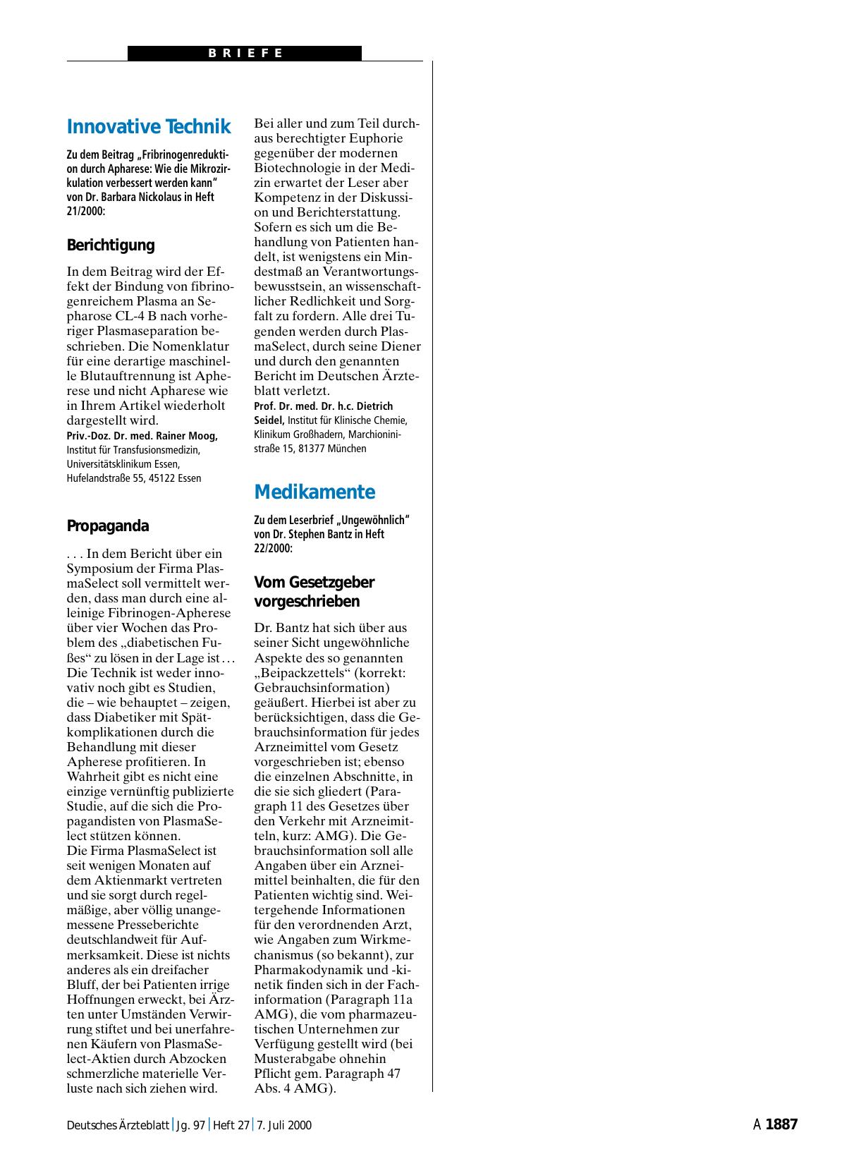 Vorschauseite 1: Medikamente: Vom Gesetzgeber vorgeschrieben